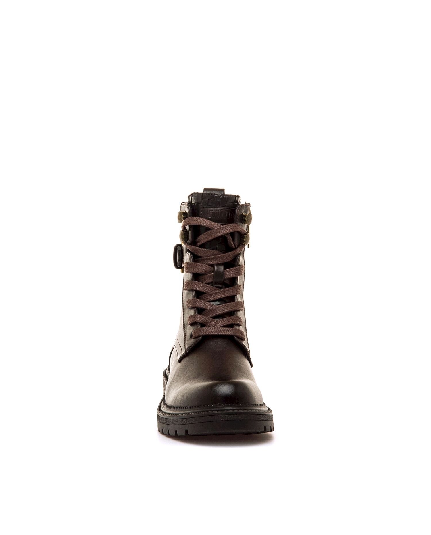 Botins Estilo Militar com Fivela no Tornozelo Castanho-3