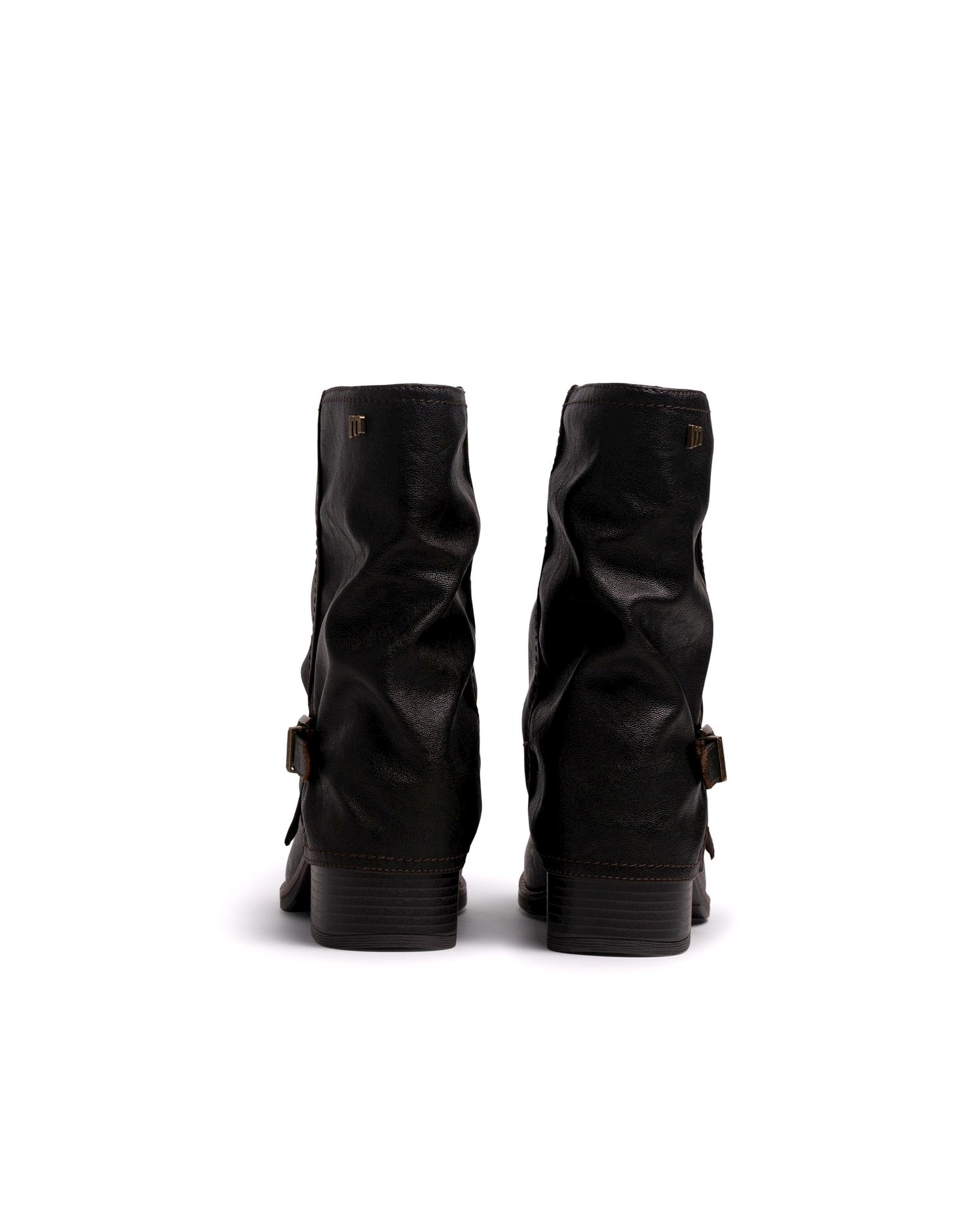 Botins Básicos com Cano Sobreposto Castanho-3