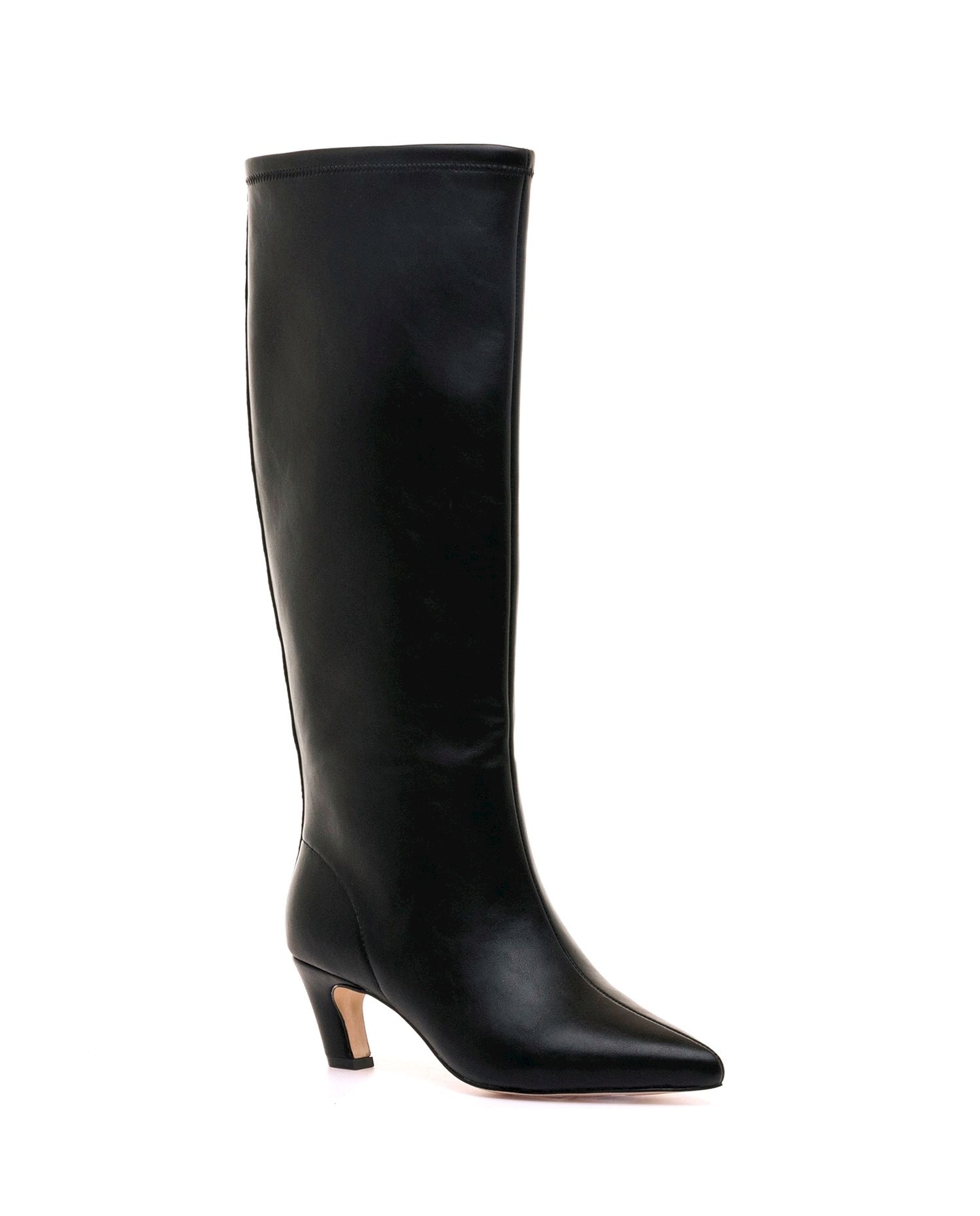 Botas Altas de Salto com Biqueira Afiada Preto-2