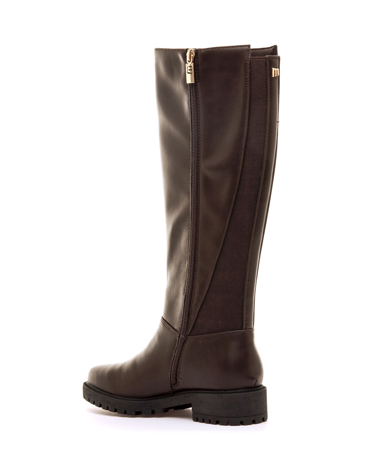 Botas Básicas com Lateral Elástico Castanho-4