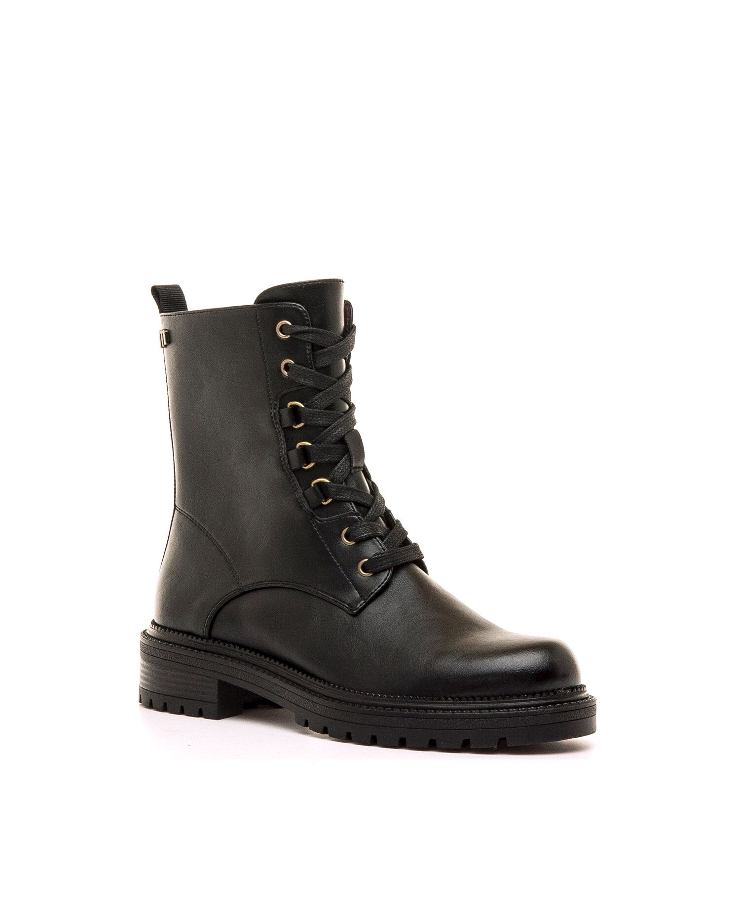 Botins Rasos Estilo Militar Preto-2