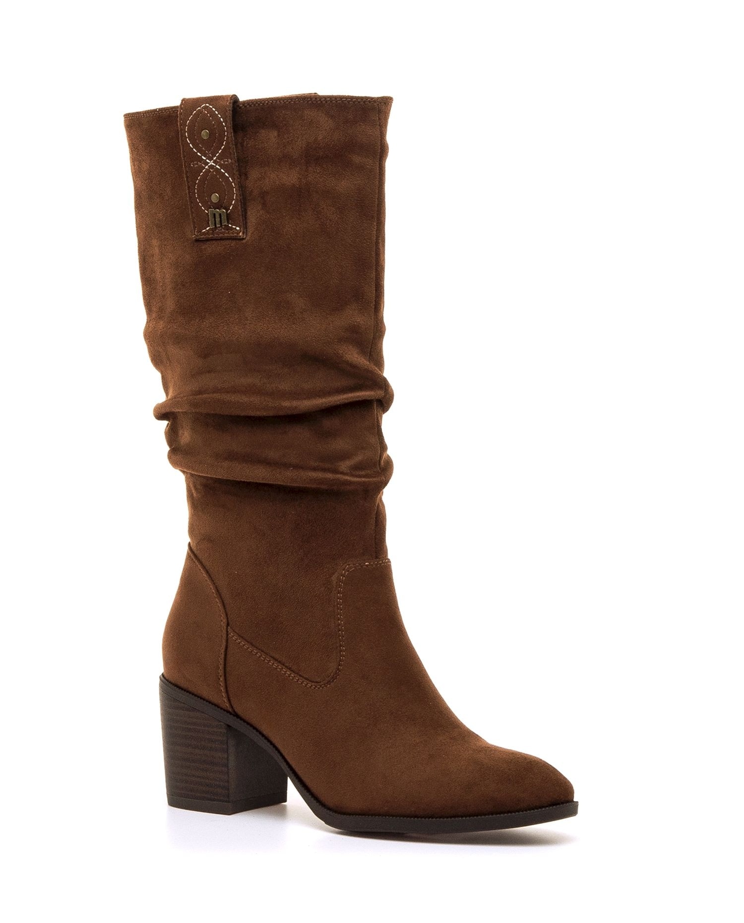Botas Básicas com Tacão Largo Castanho-chocolate-2