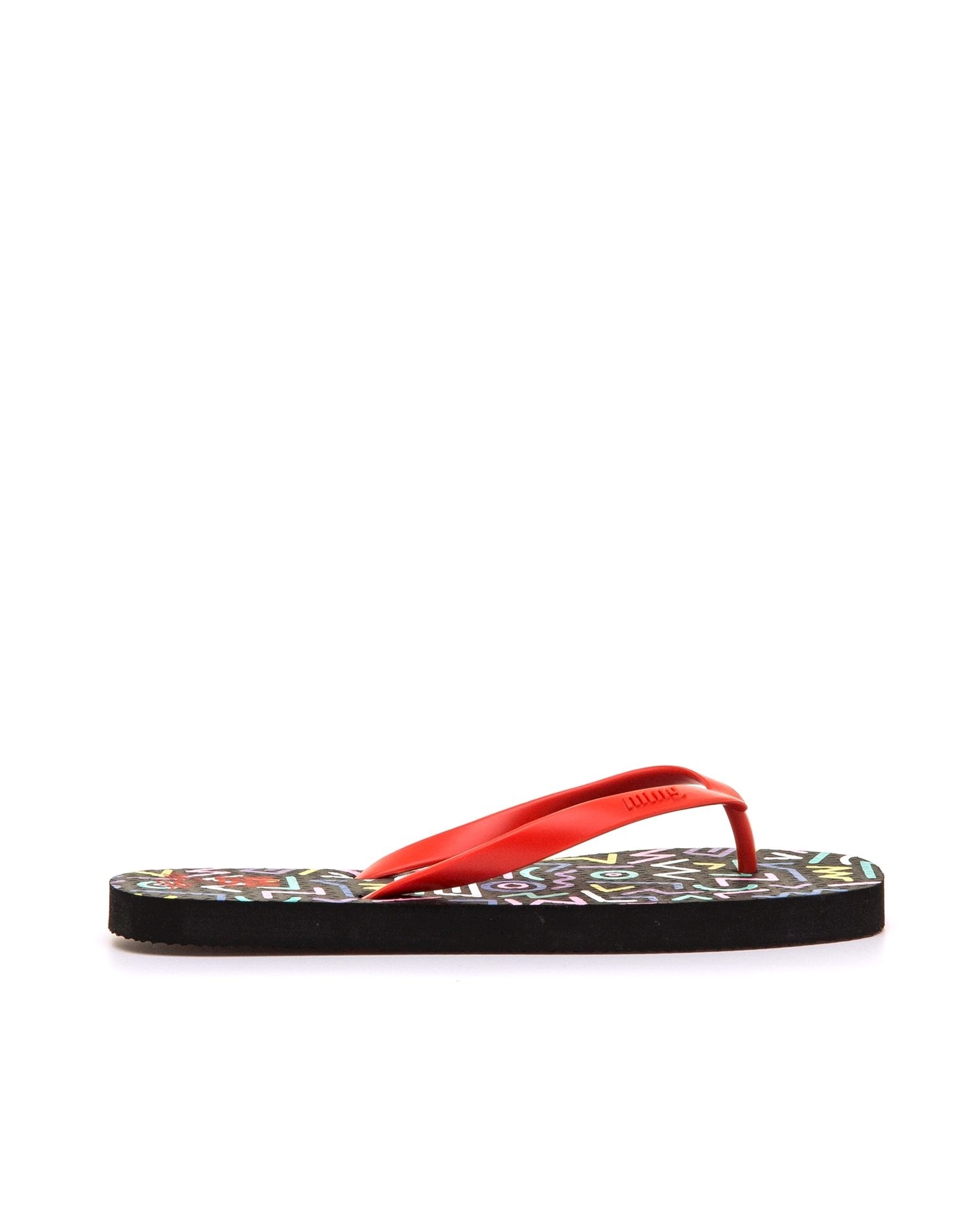 Chinelos de Dedo com Piso Estampado Vermelho-1