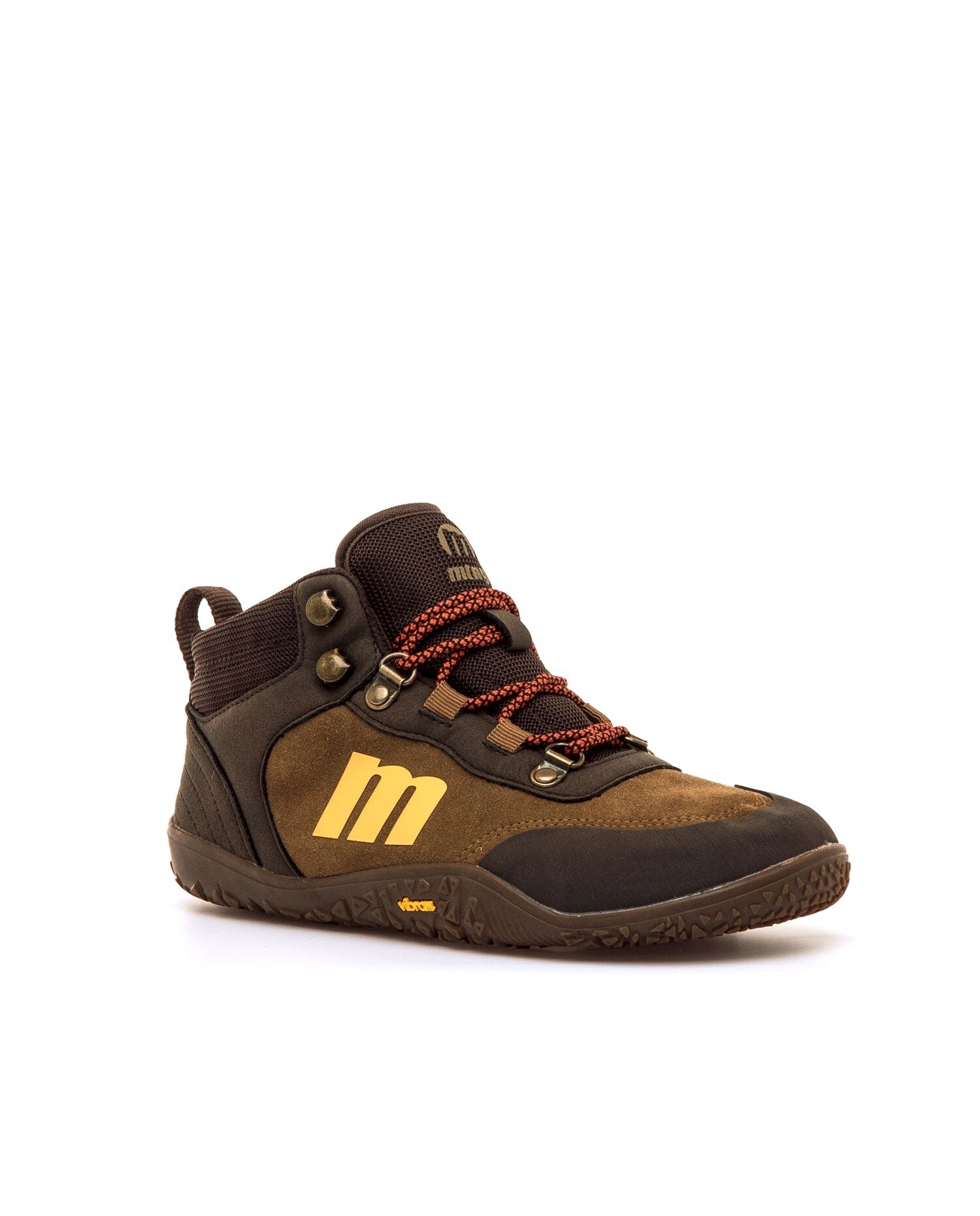 Sapatilhas Desportivas em Pele com Piso Vibram Castanho-2