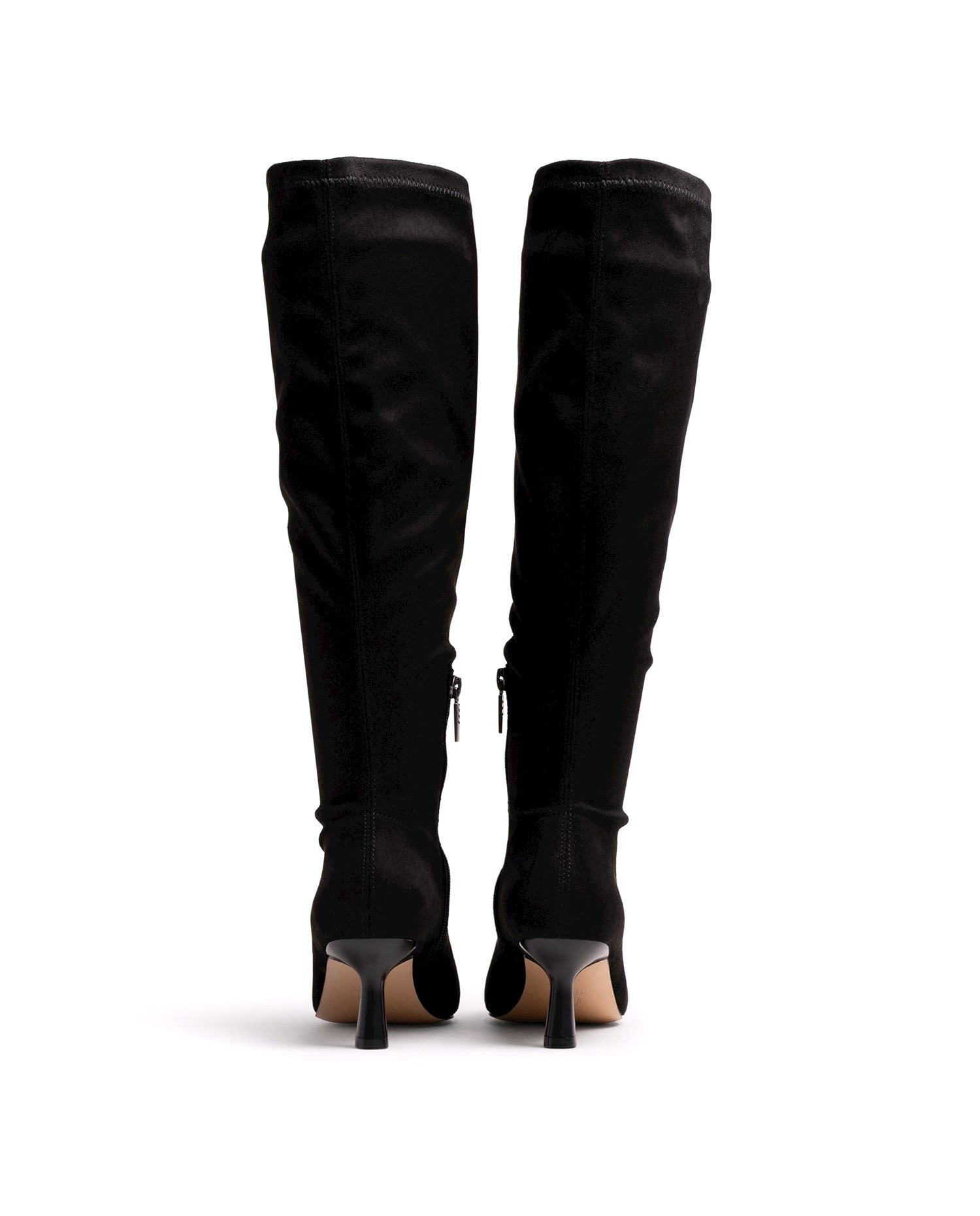 Botas Altas com Salto Fino e Cano Stretch Preto-3