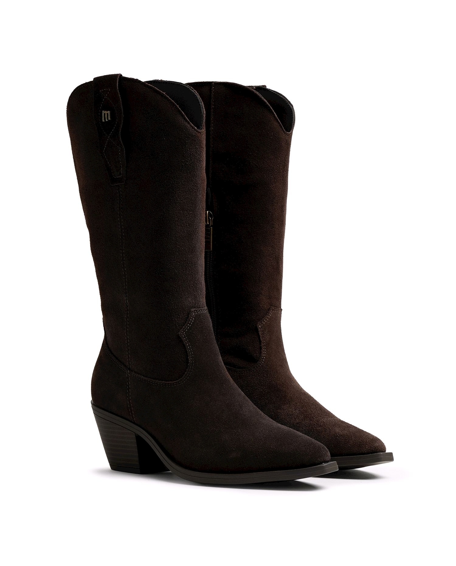 Botas de Estilo Cowboy em Pele Castanho-escuro-5