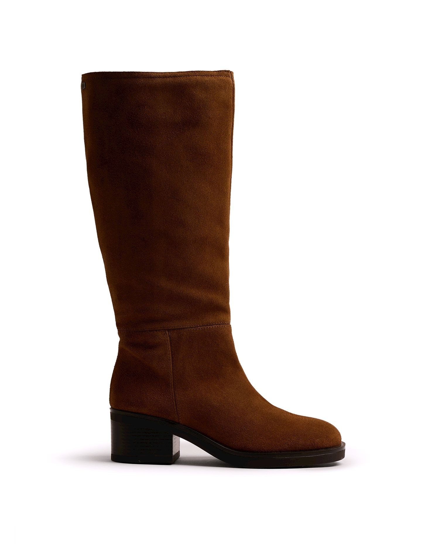 Imagem 0 de Botas Básicas em Pele com Salto Largo
