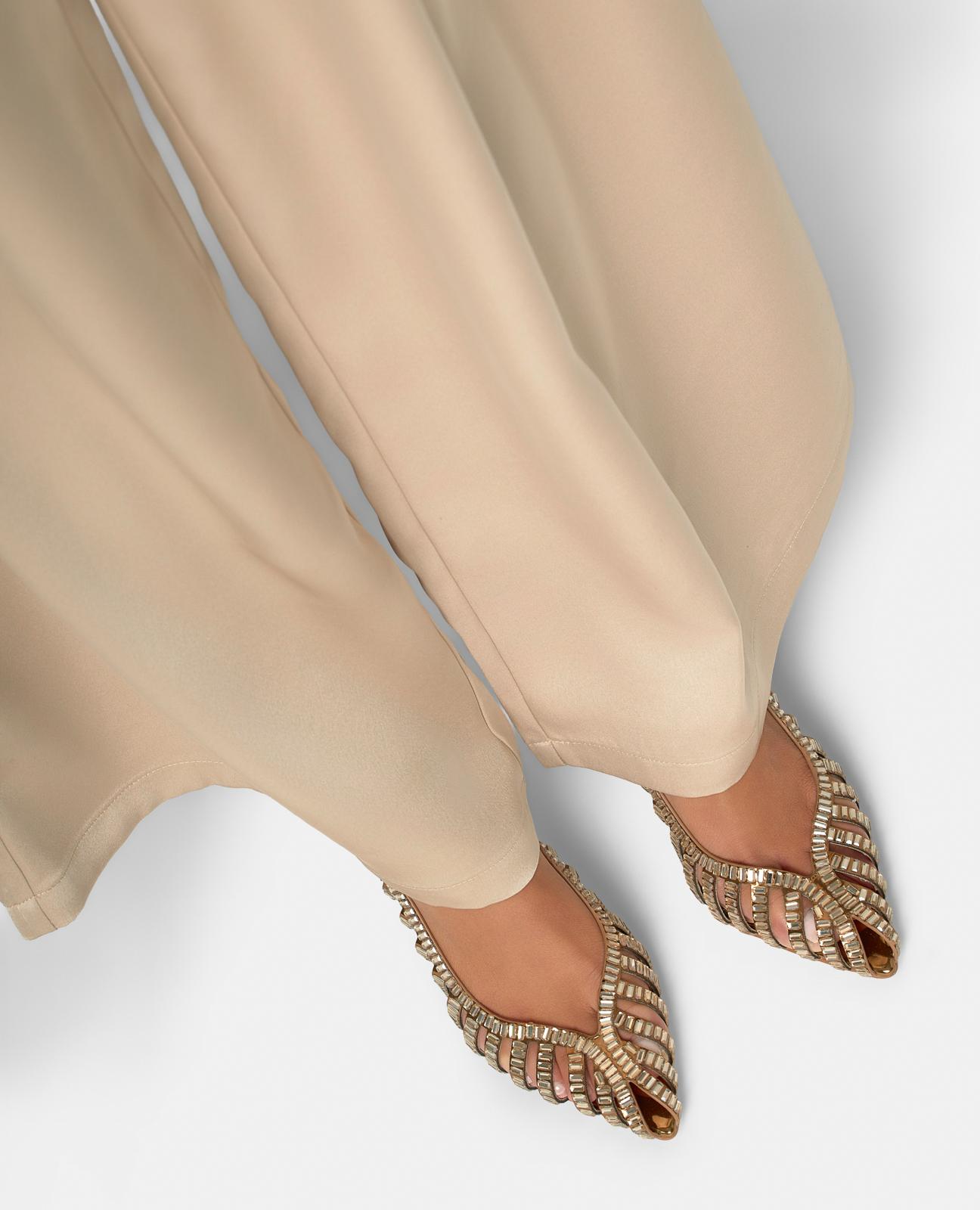 Sapatos de Salto em Pele com Corpo em Rejilla e Fecho de Fivela Ouro-5
