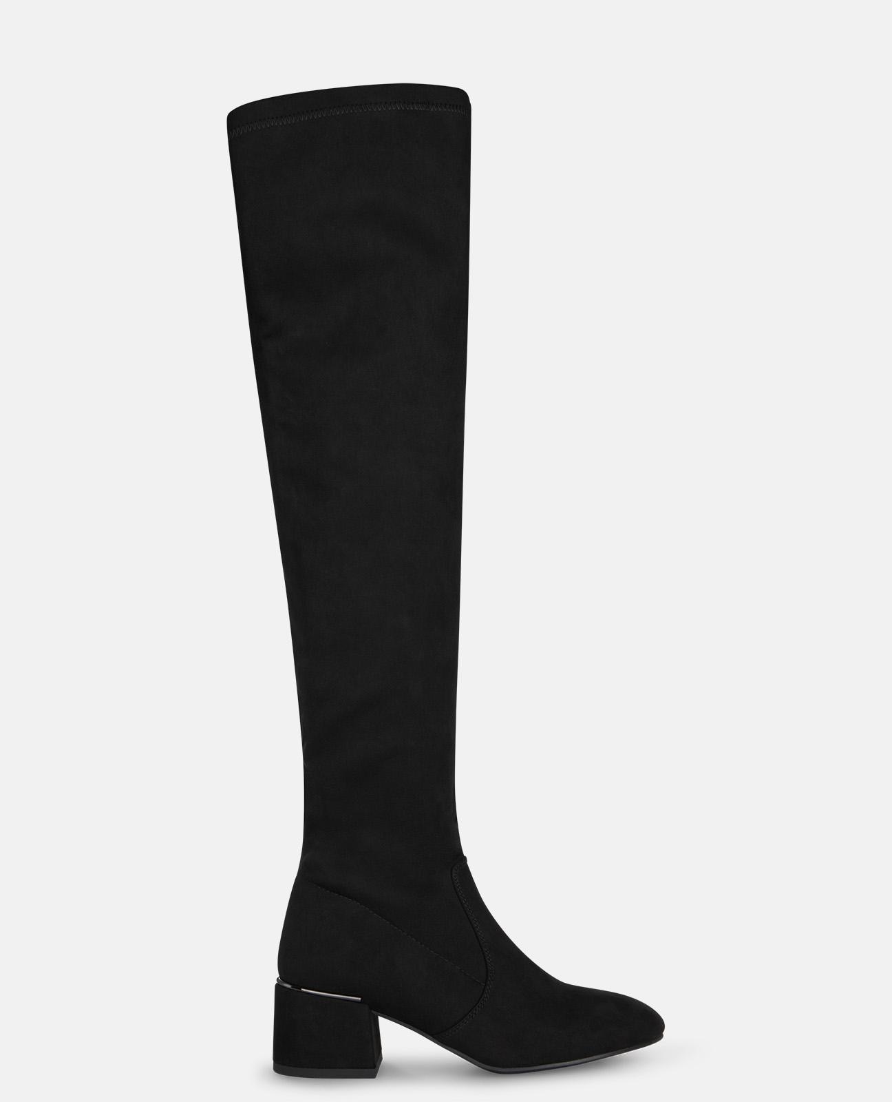 Imagem 0 de Botas Mosqueteiras Ajustadas com Salto e Fecho Zip