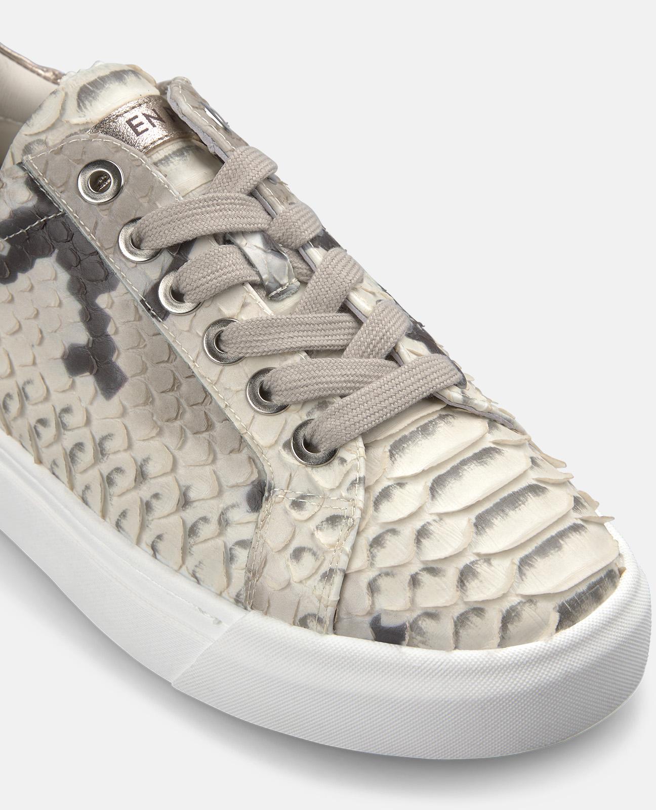 Sapatilhas Desportivas de Pele Parte Exterior com Estampado Fantasia Marfim-4