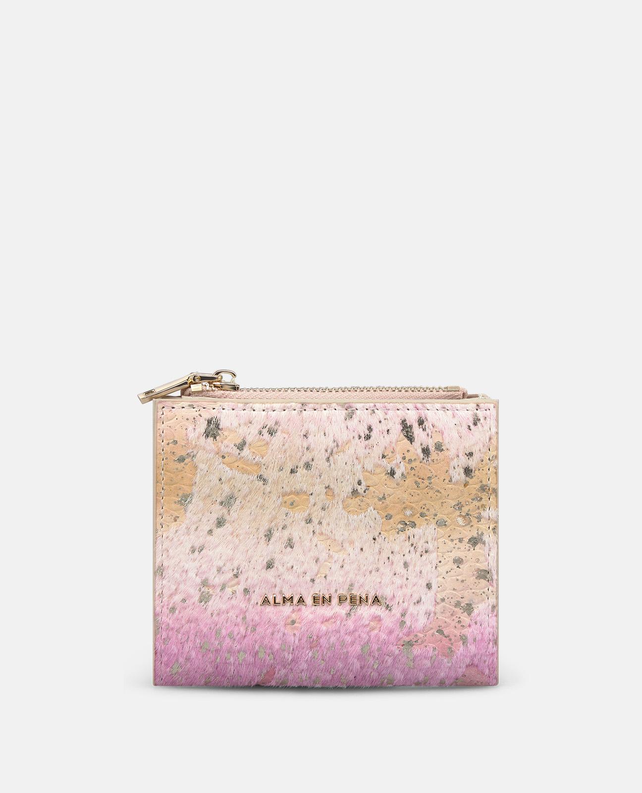 Imagem 0 de Carteira de Pele com Efeito Fantasia e Forro Interior Têxtil com Ranhura para Cartões e Bolso com Fecho Zip