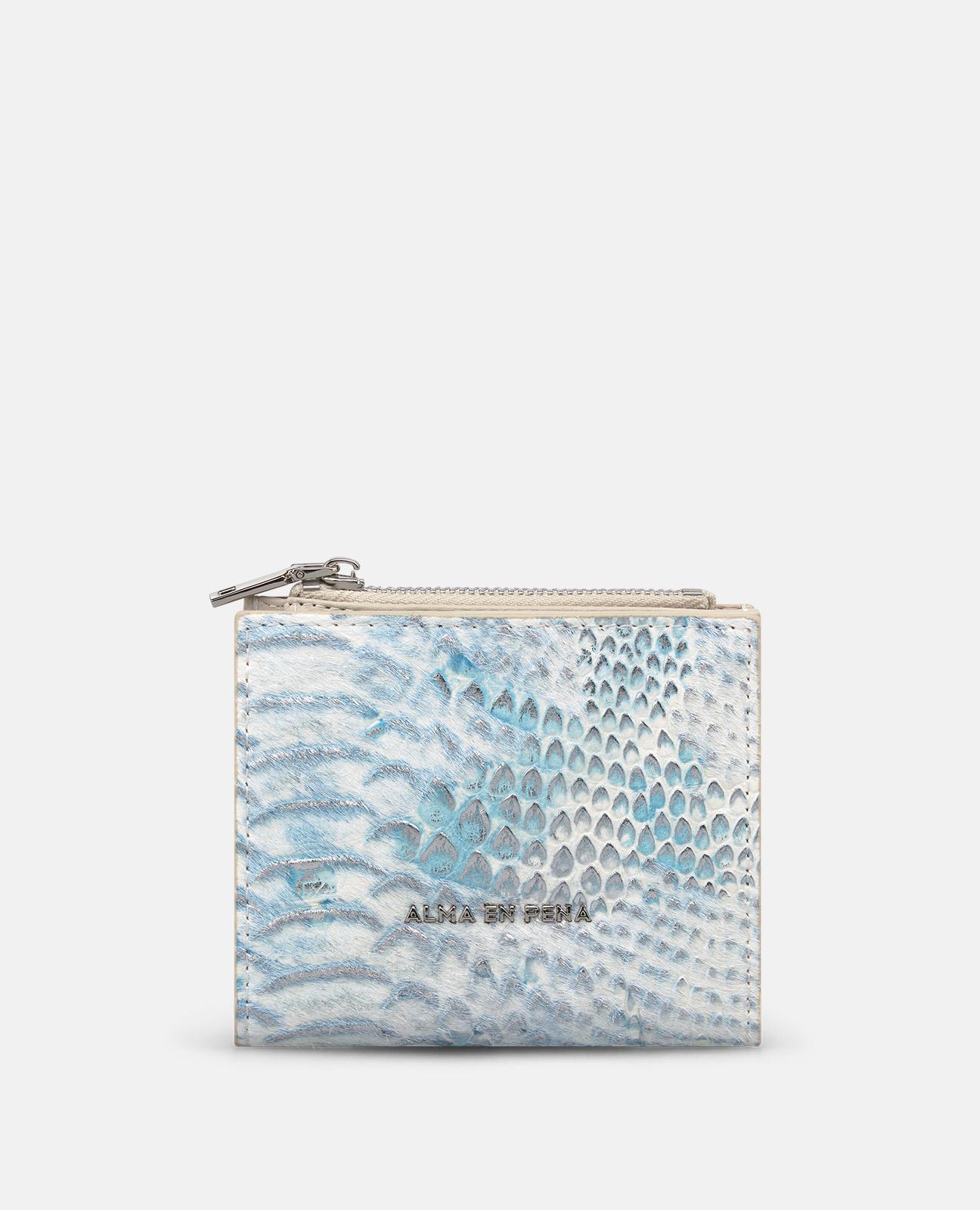 Imagem 0 de Carteira de Pele Animal Print com Forro Interior Têxtil com Ranhura para Cartões e Bolso de Fecho Zip