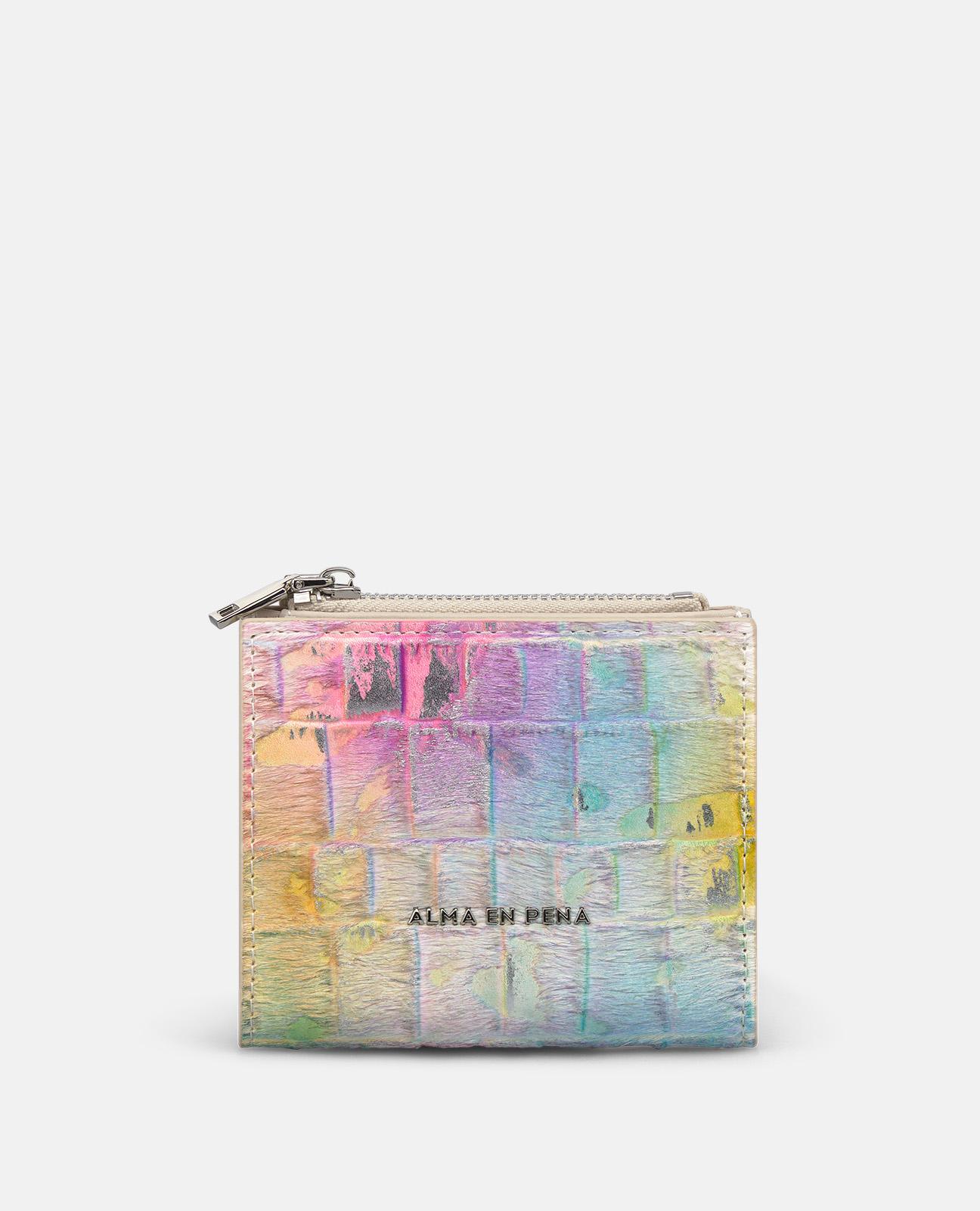 Imagem 0 de Carteira de Pele com Efeito Fantasia e Forro Interior Têxtil com Ranhura para Cartões e Bolso com Fecho Zip