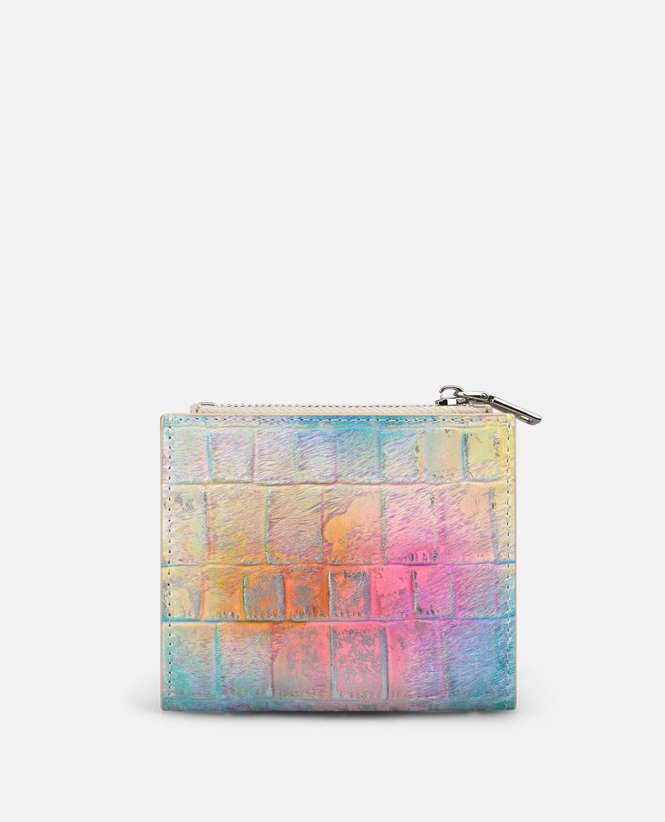 Carteira de Pele com Efeito Fantasia e Forro Interior Têxtil com Ranhura para Cartões e Bolso com Fecho Zip Multicolor-2