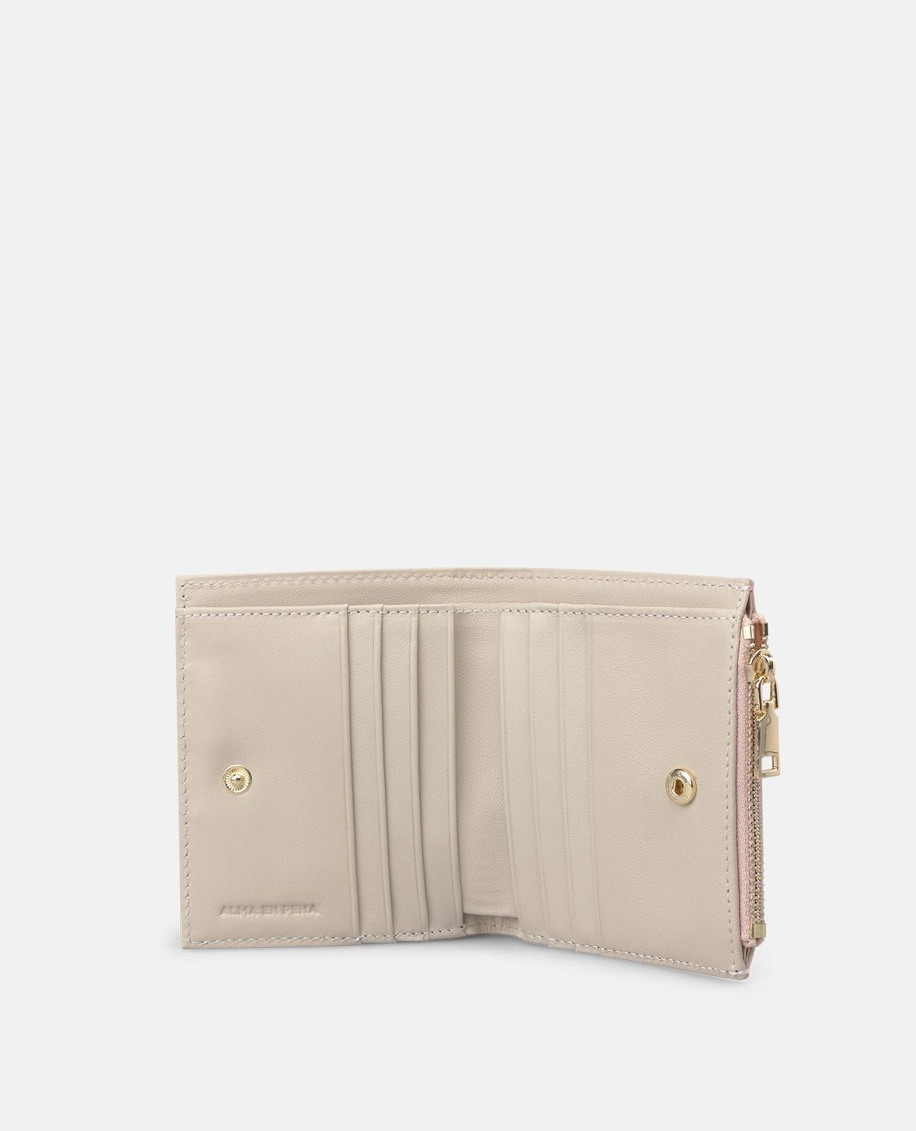 Carteira de Pele com Efeito Fantasia e Forro Interior Têxtil com Ranhura para Cartões e Bolso com Fecho Zip Multicolor-3