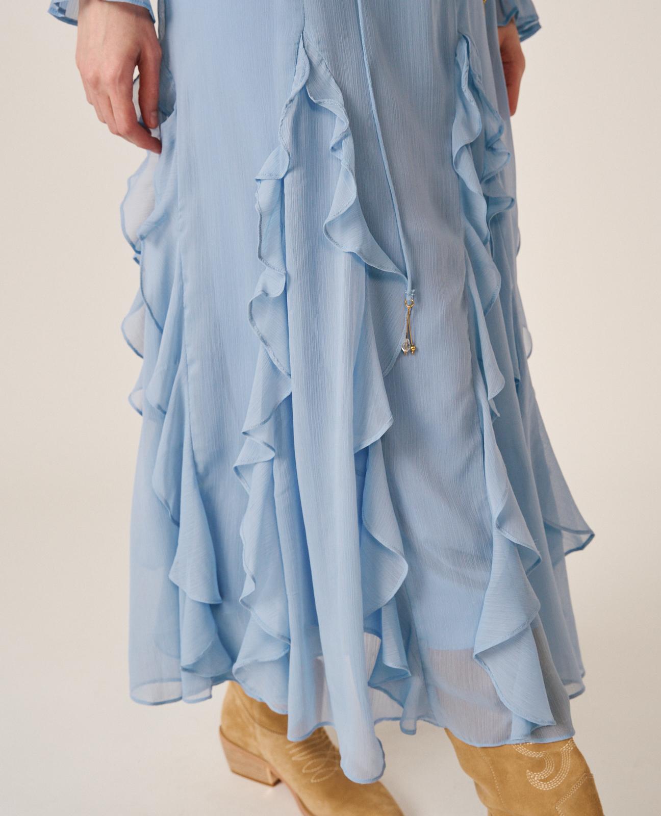 Saia Midi Fluída e Bainha em Evasé com Fecho Zip Invisível na Lateral Branco-5