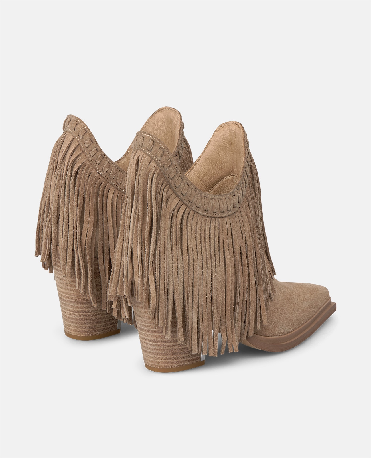 Botins Básicos em Camurça com Franjas Vison-3