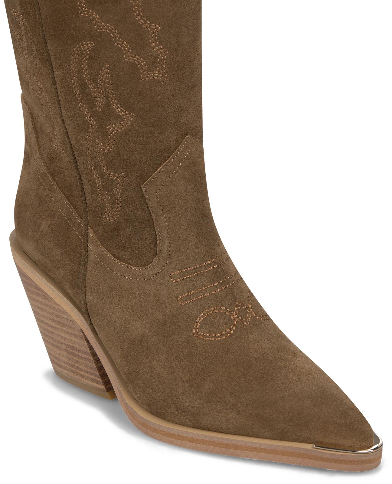 Botas Cowboy com Detalhe de Pesponto e Calce Fácil Mediante Pull On Camel-4