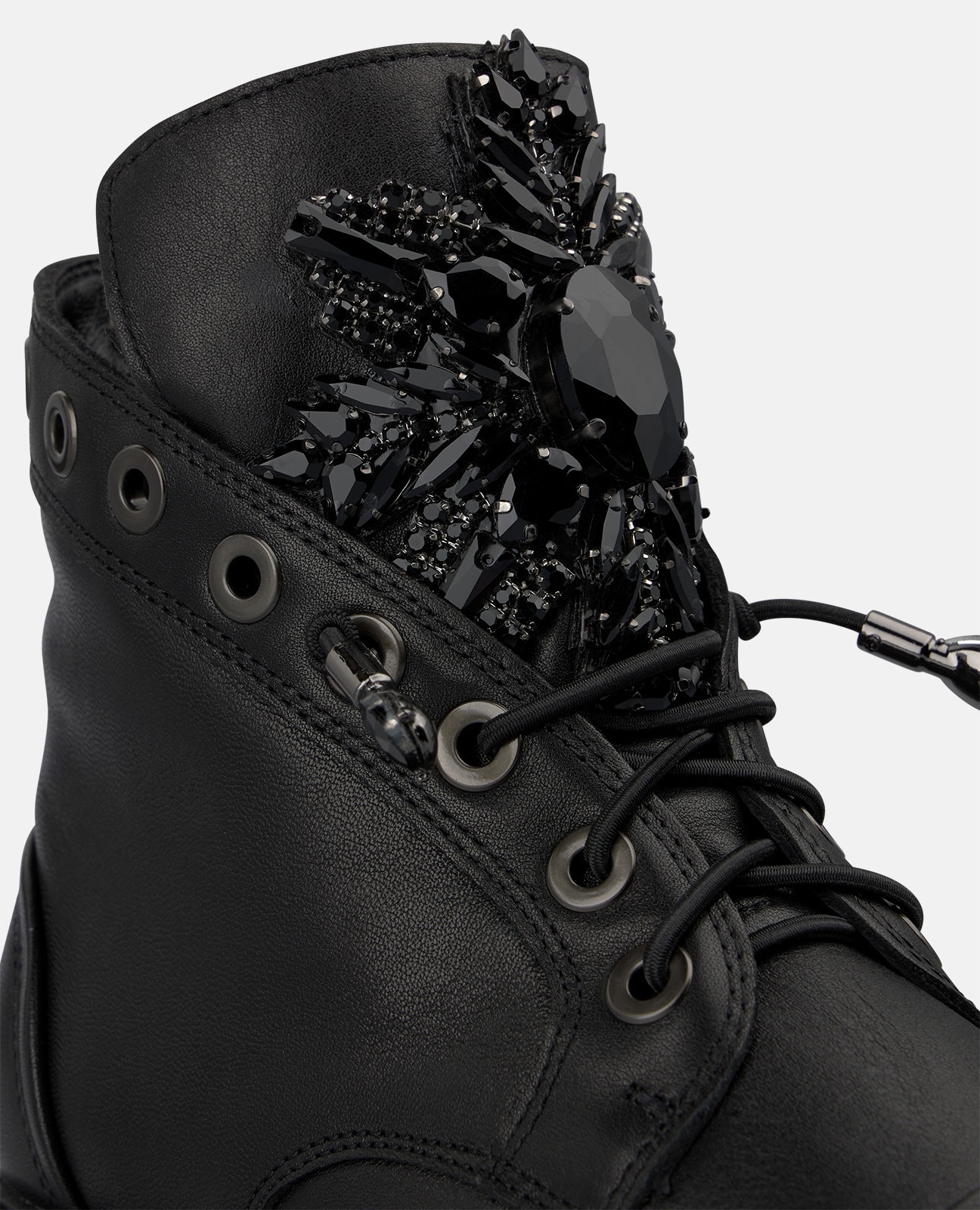 Botins Militares em Napa com Cano Assimétrico Preto-4