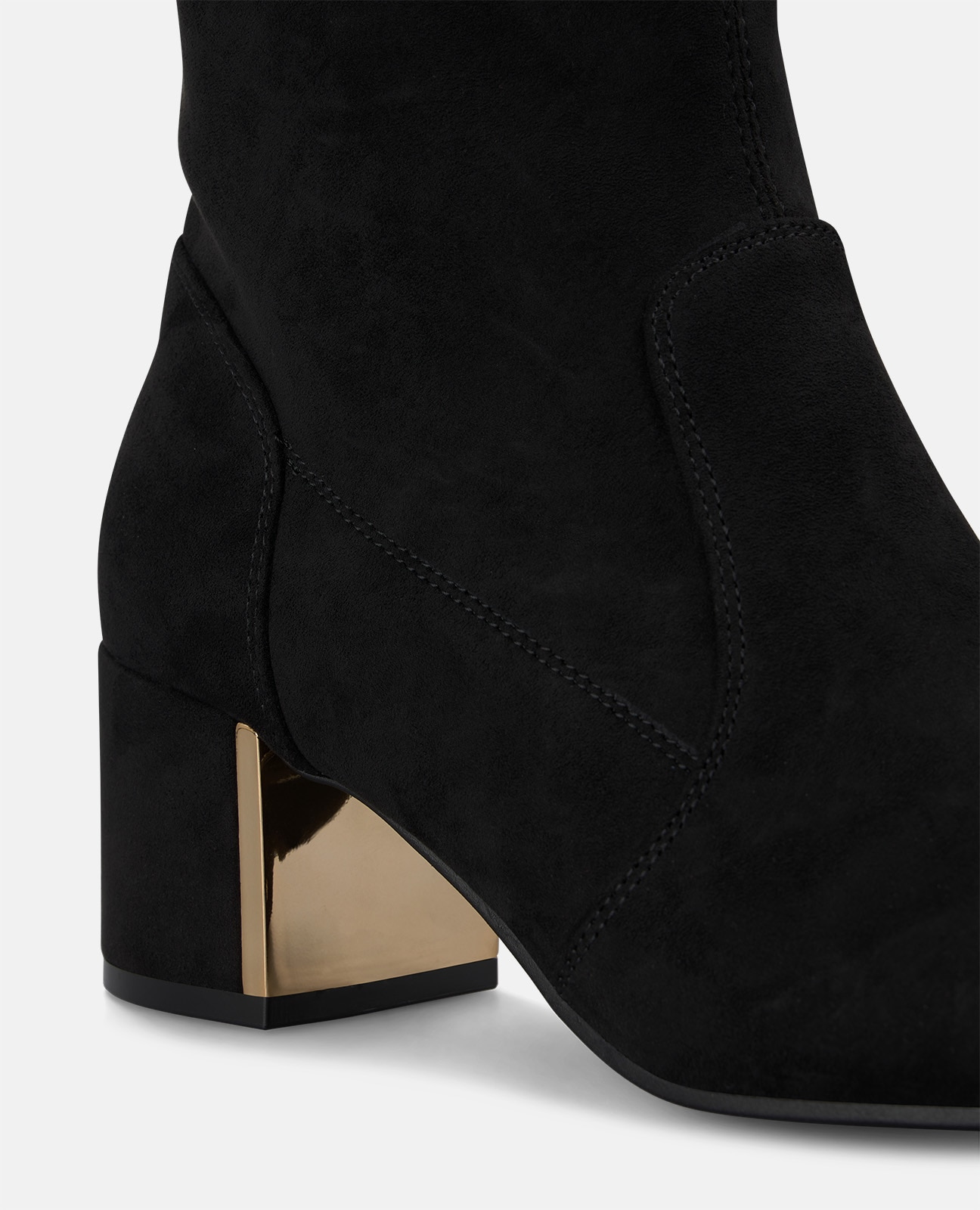 Botins Básicos com Biqueira Redonda e Fecho Zip Preto-4