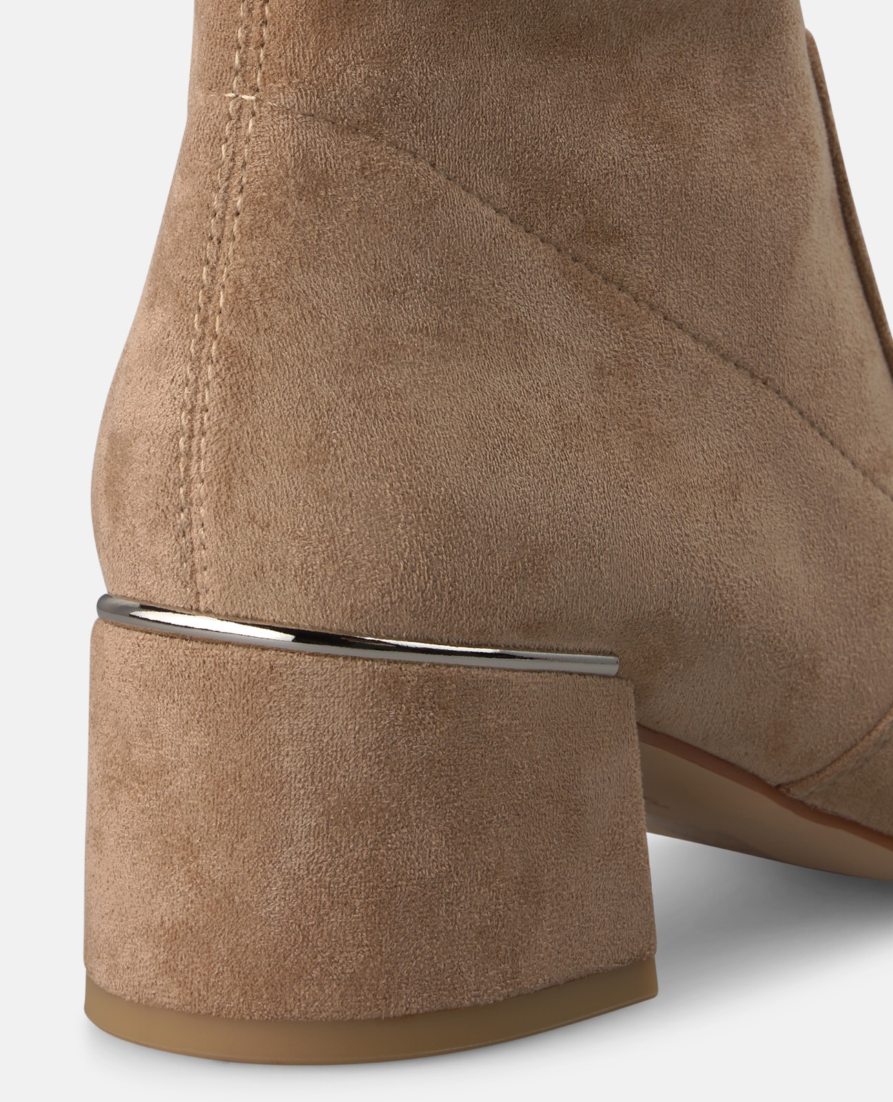 Botins Básicos com Biqueira Redonda e Fecho Zip Areia-4
