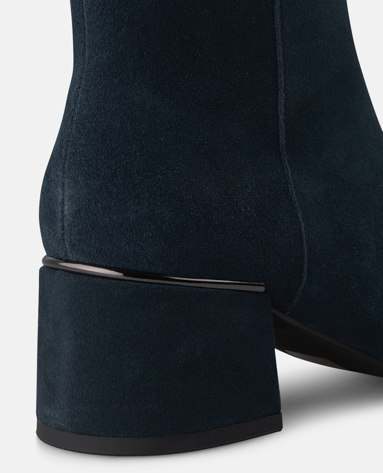 Botins Básicos em Camurça com Fecho Zip Azul-marinho-4