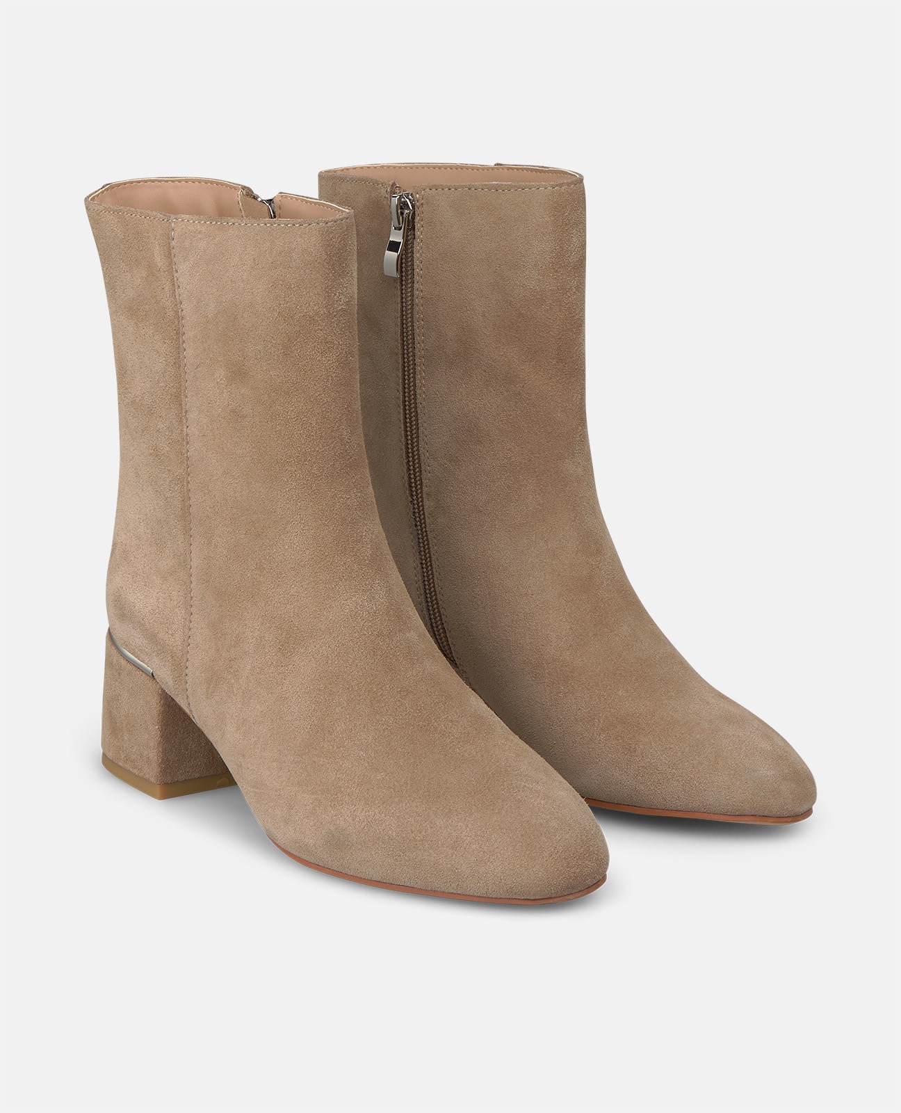Botins Básicos em Camurça com Fecho Zip Vison-2