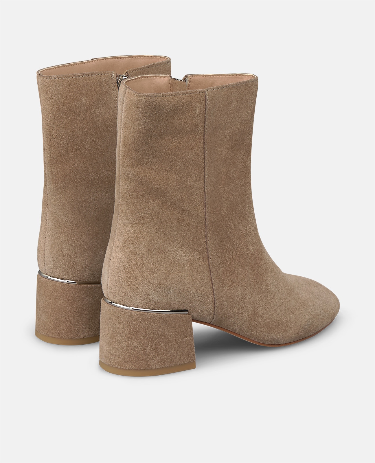 Botins Básicos em Camurça com Fecho Zip Vison-3