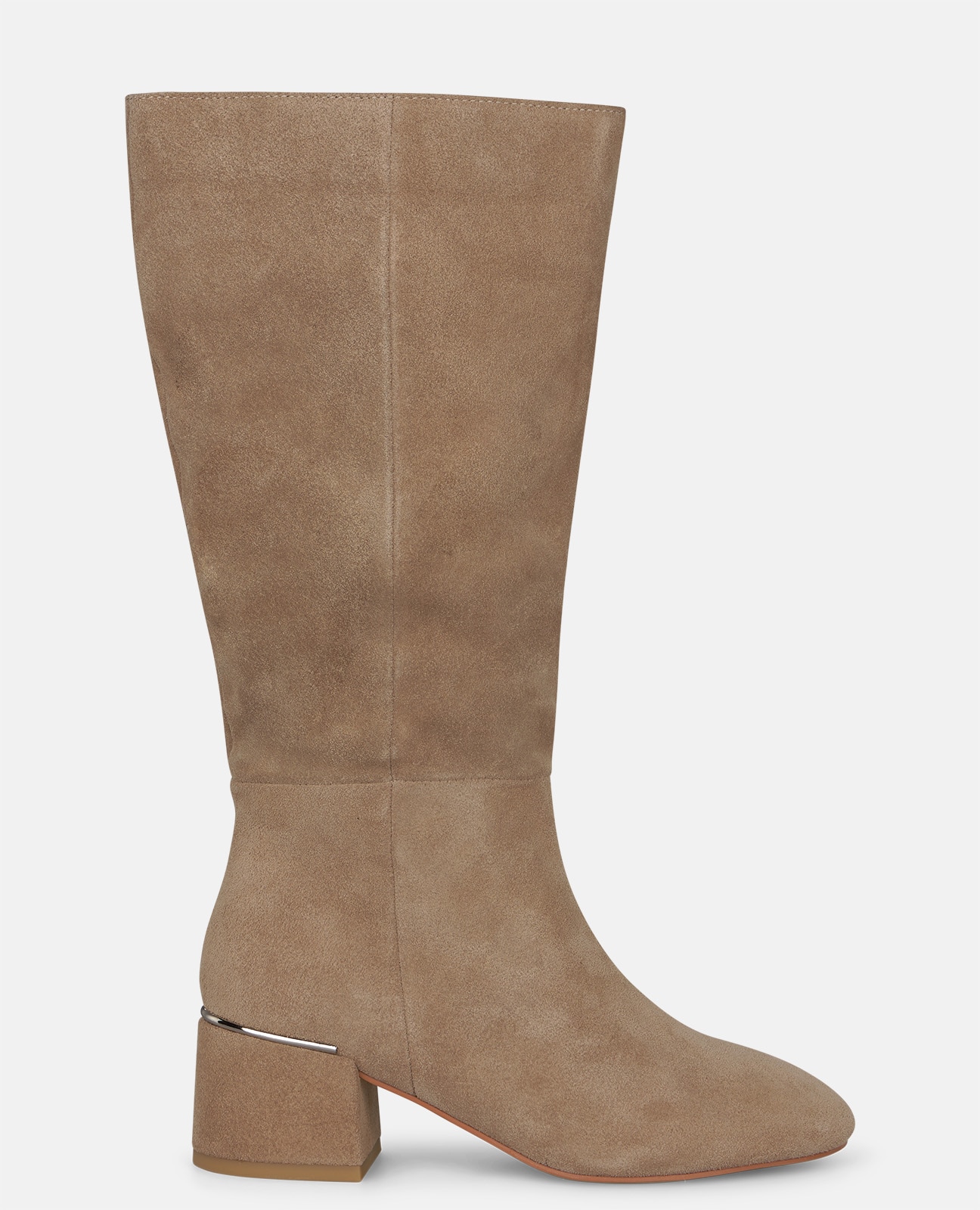 Imagem 0 de Botas Básicas em Camurça com Cano Alto e Fecho Zip