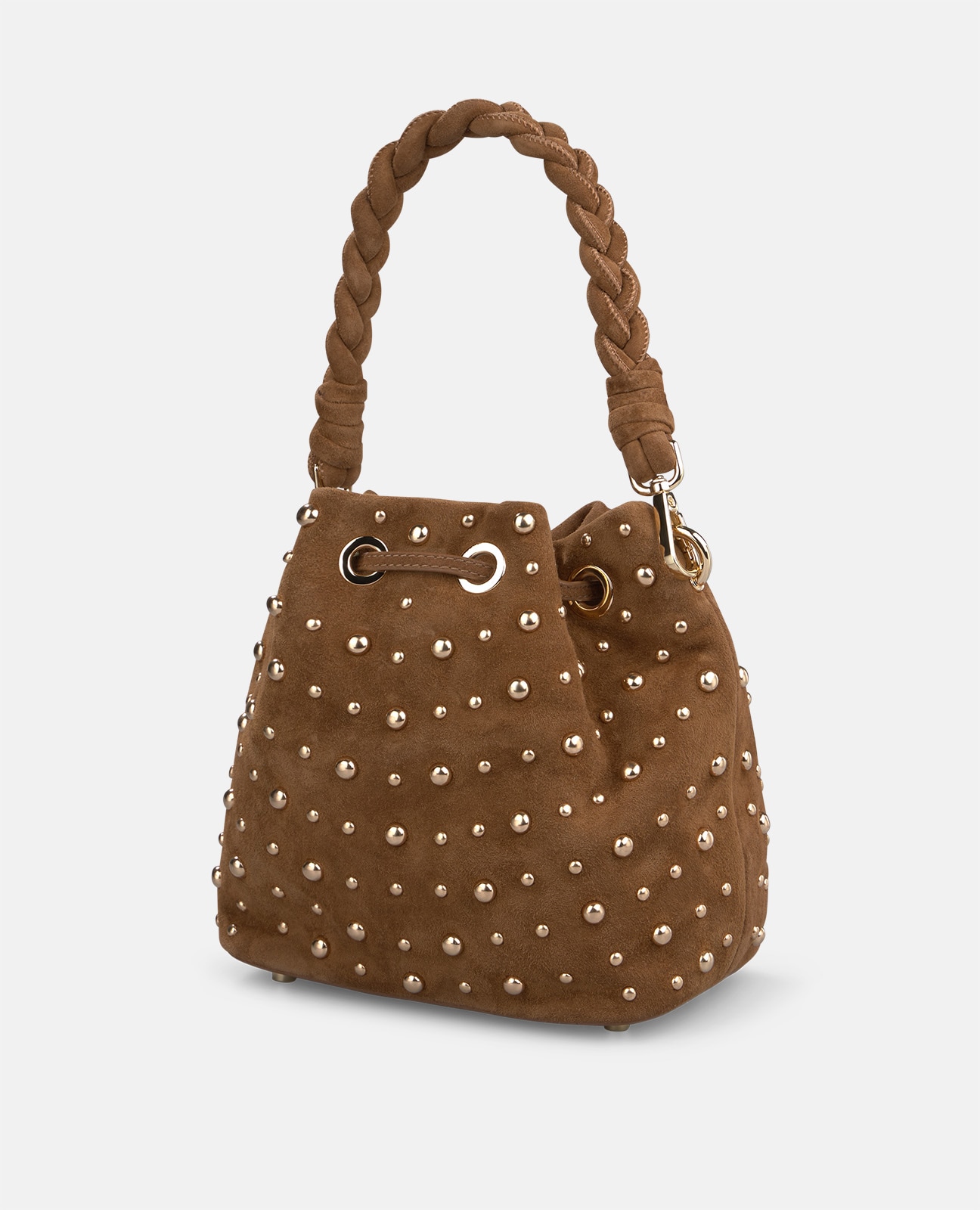 Mala Bombonera de Camurça com Tachas Metálicas Camel-5
