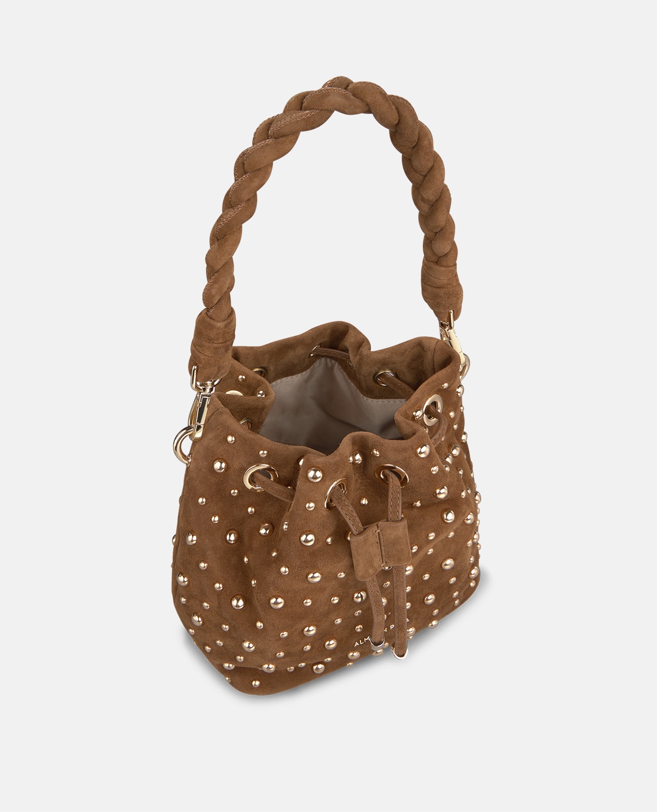 Mala Bombonera de Camurça com Tachas Metálicas Camel-6