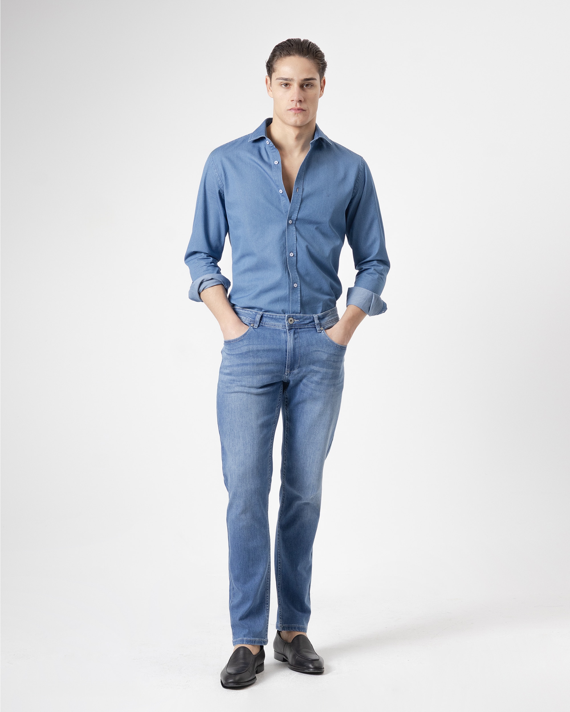 Imagem 0 de Jeans Slim Fit Azul-escuro