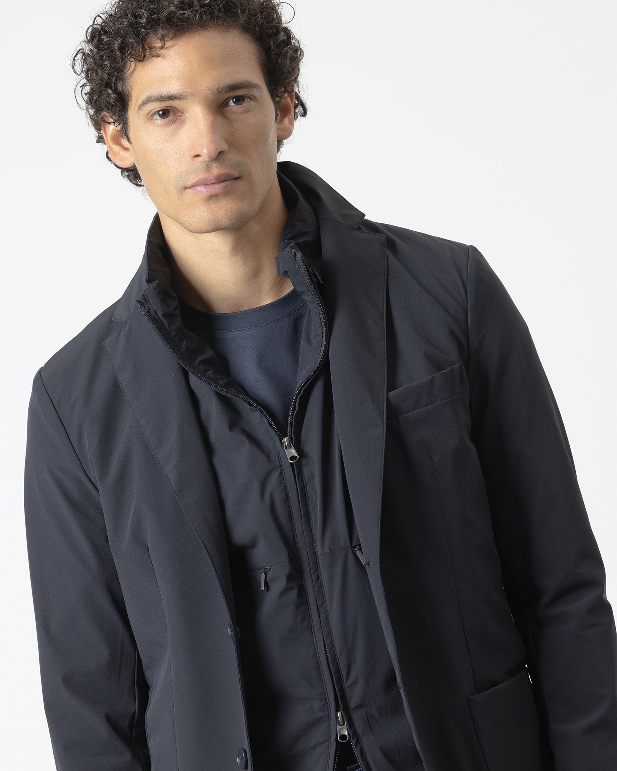 Blazer Técnica Slim Fit Azul-marinho-2