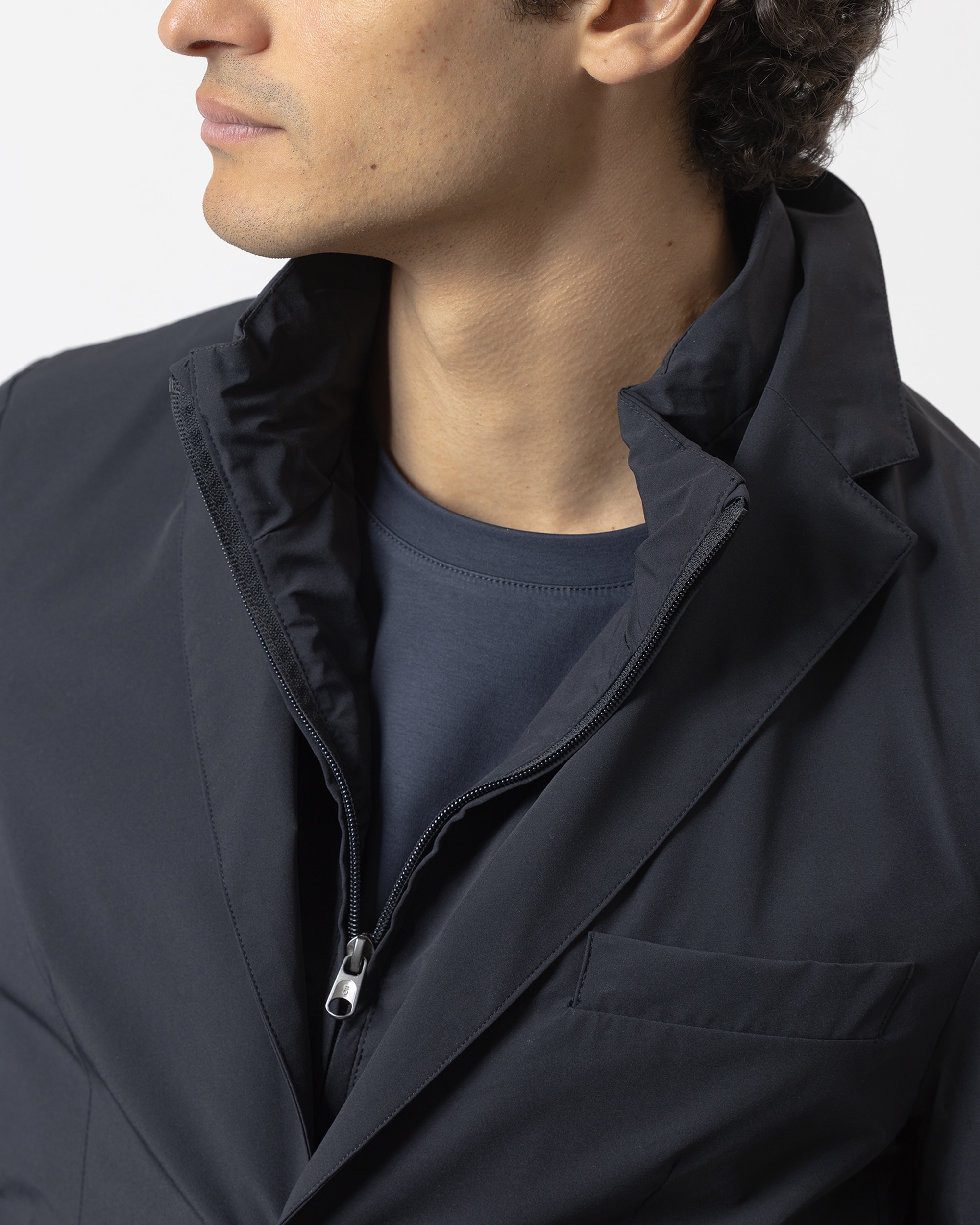 Blazer Técnica Slim Fit Azul-marinho-3