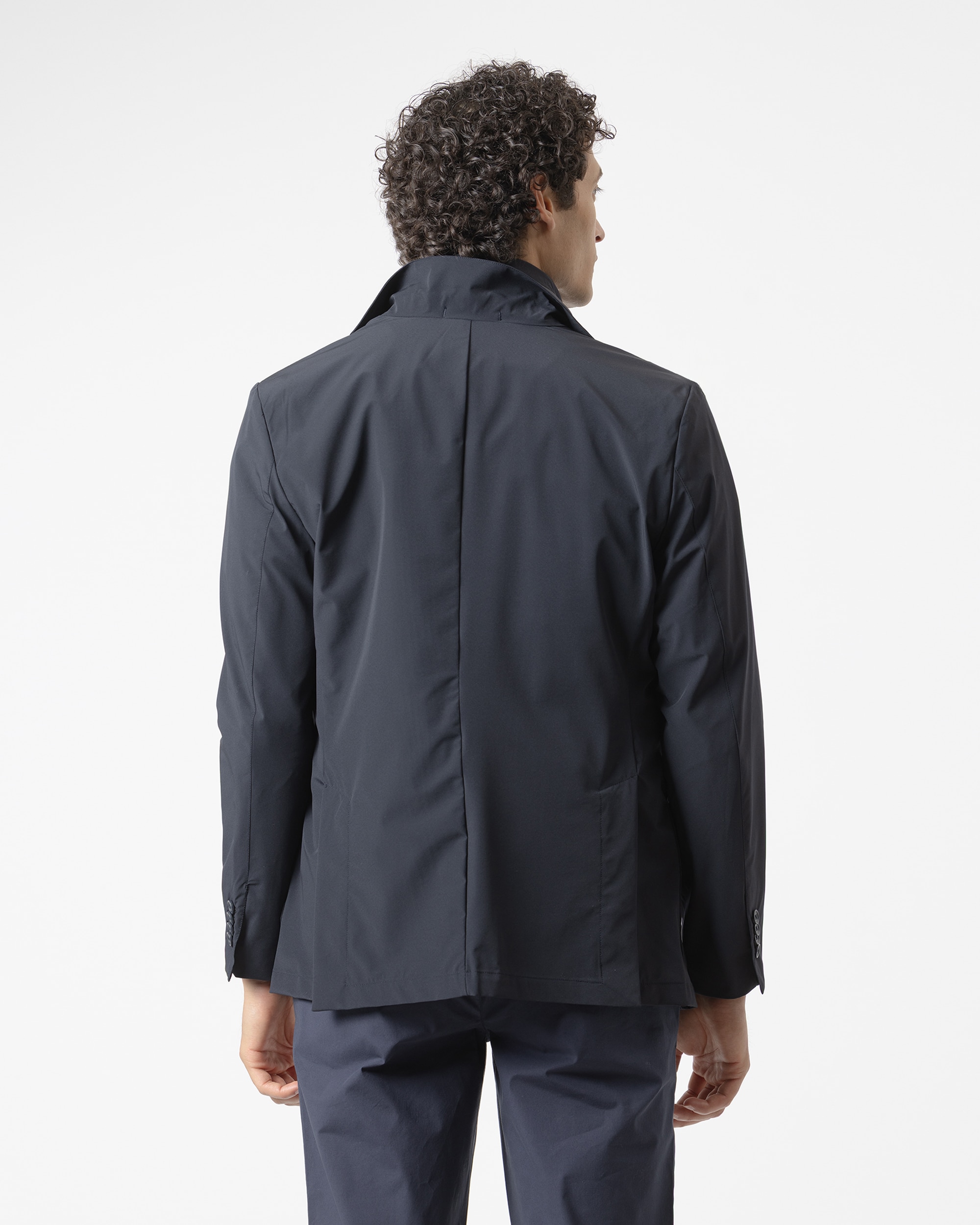 Blazer Técnica Slim Fit Azul-marinho-4