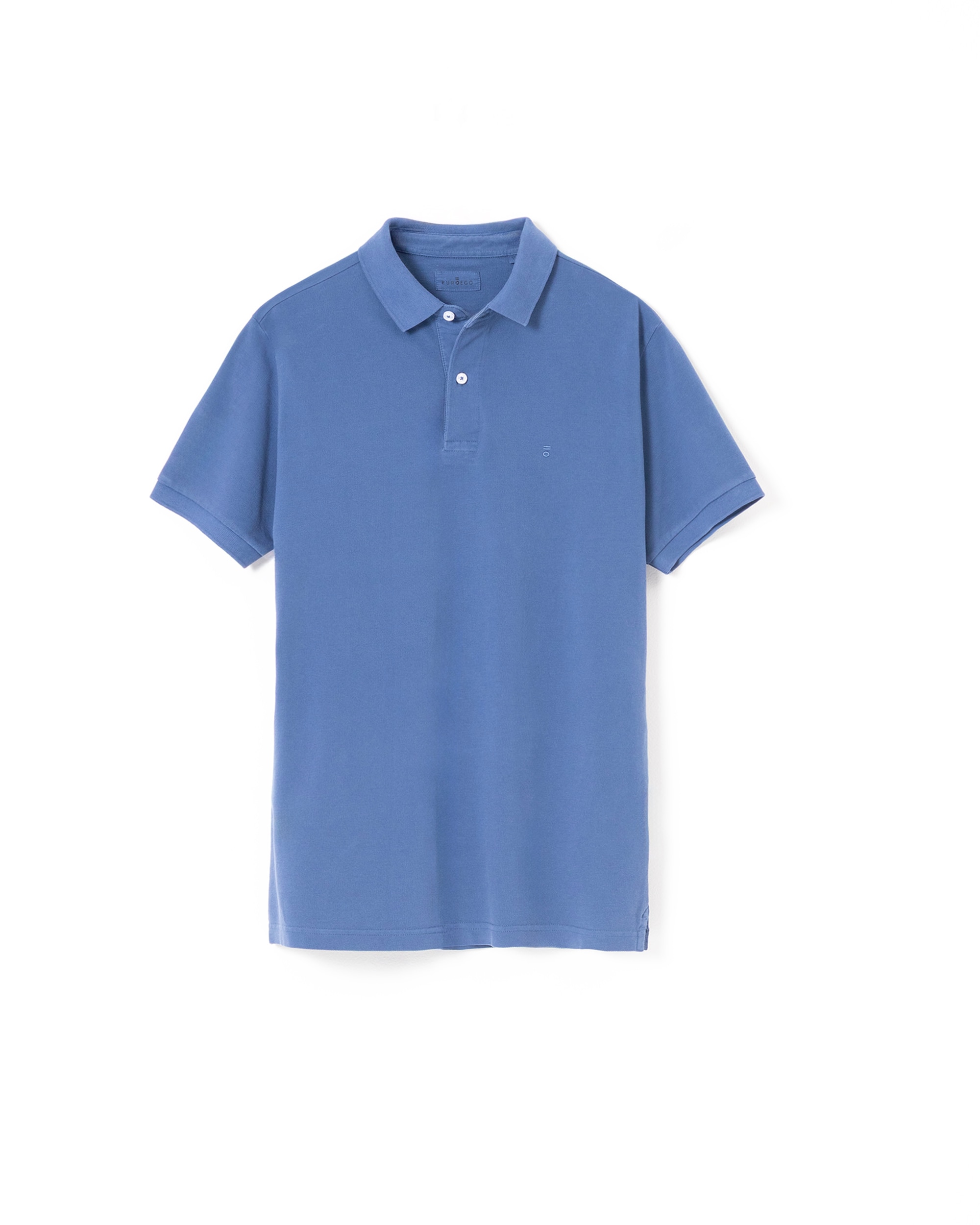 Polo Básico Piqué Lavado em Algodão Slim Fit Azul-índigo-5