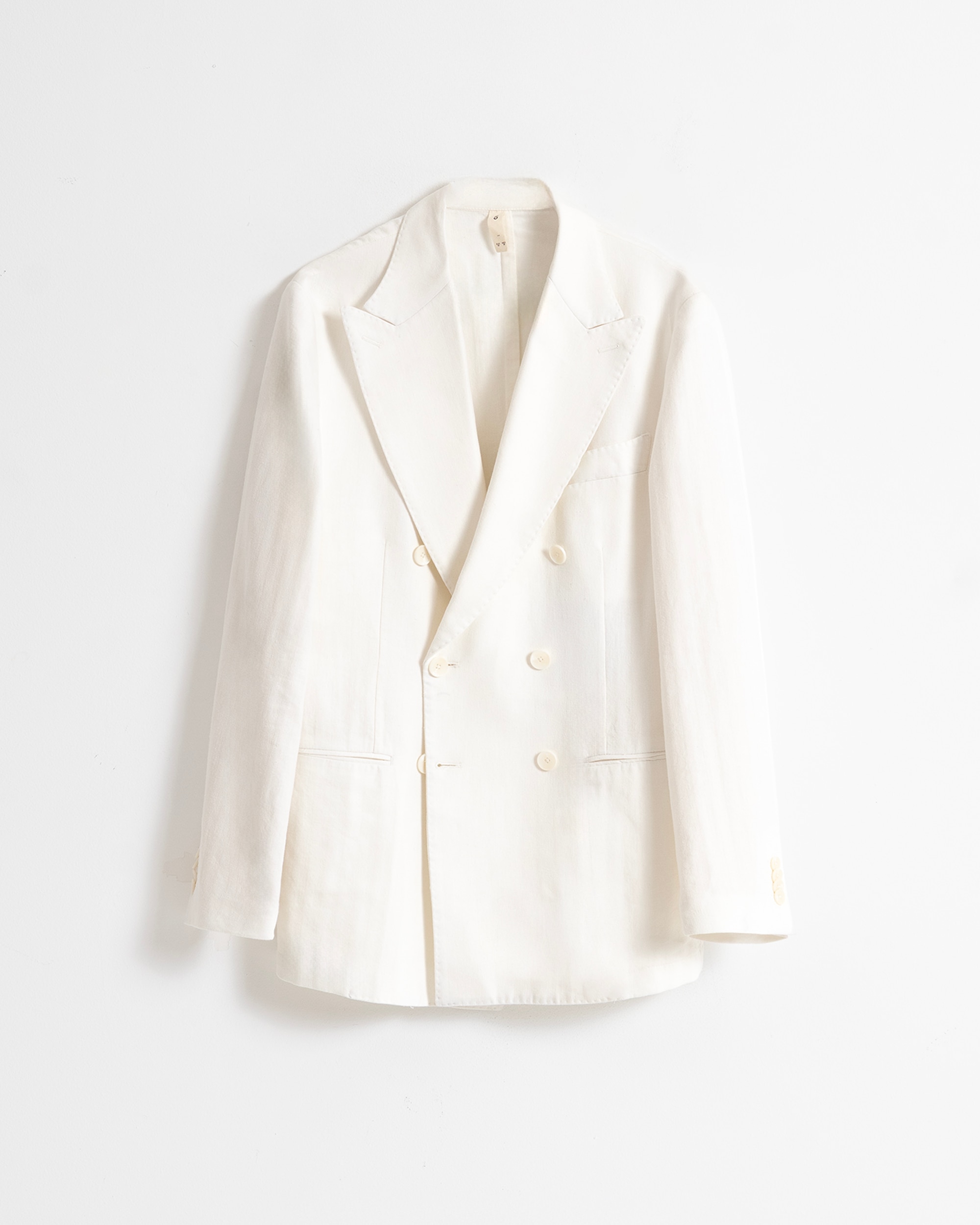 Blazer Cruzado Espiga Slim Fit em Branco Branco-5