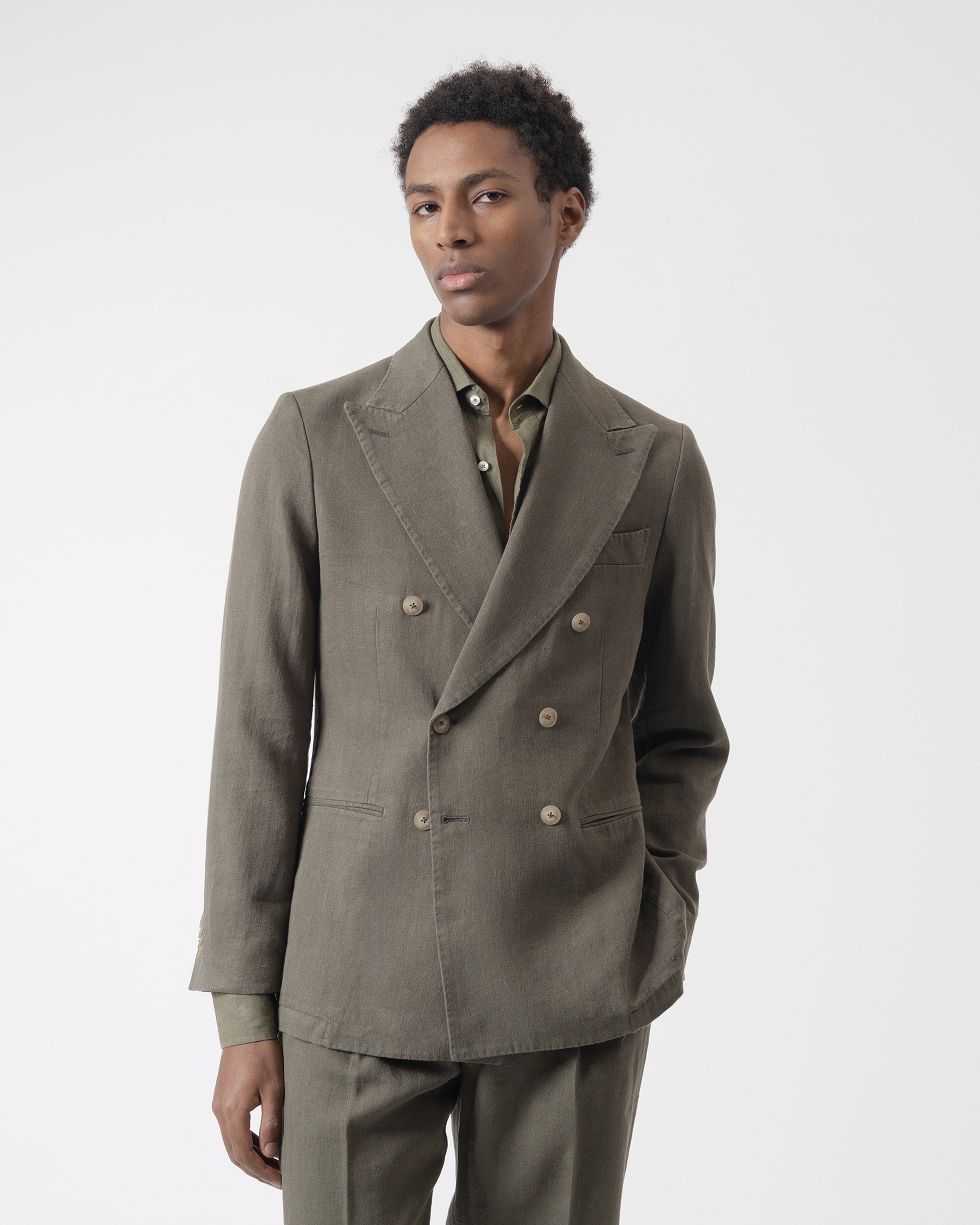 Imagem 0 de Blazer Cruzado Slim Fit Caqui