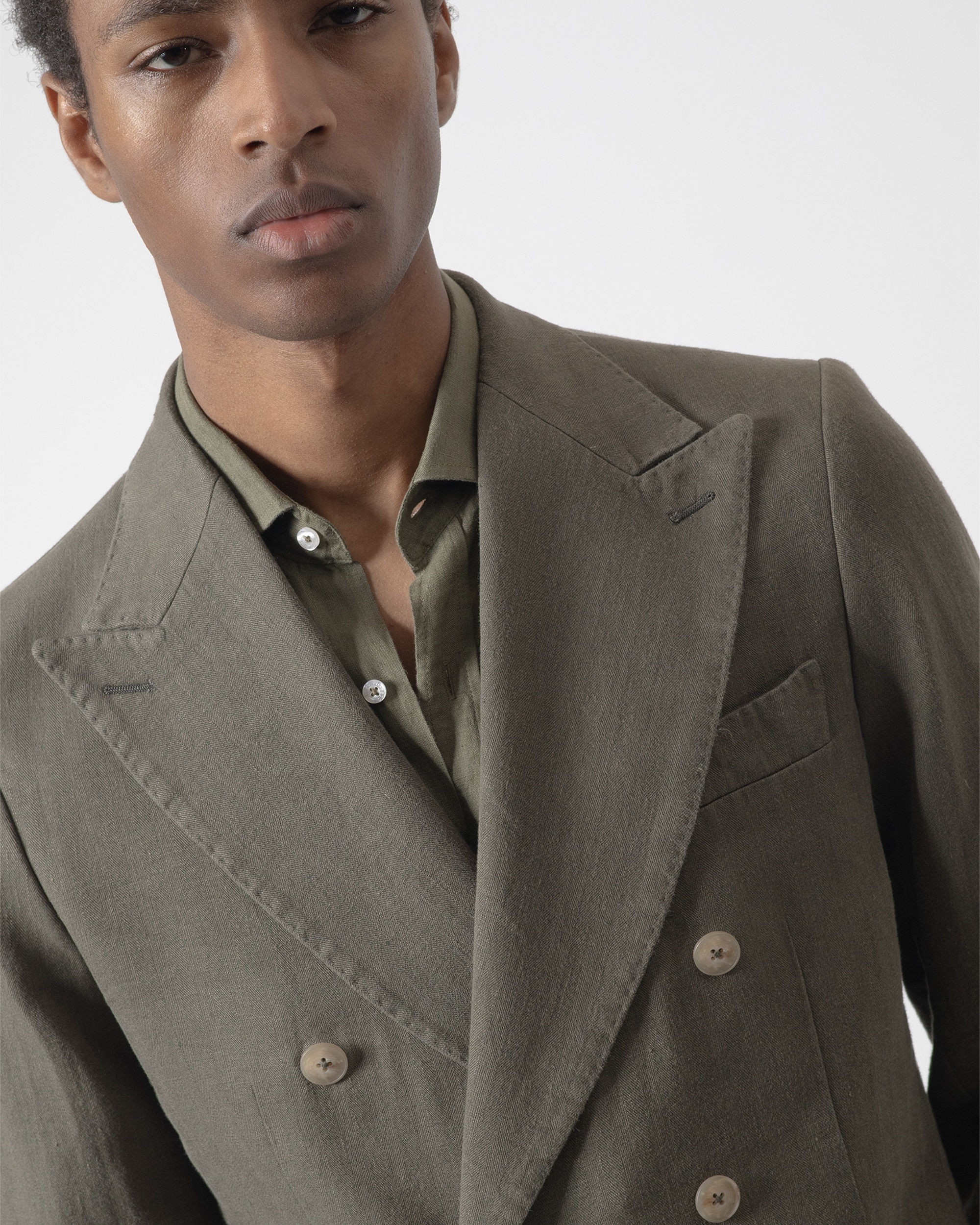 Blazer Cruzado Slim Fit Caqui Caqui-3