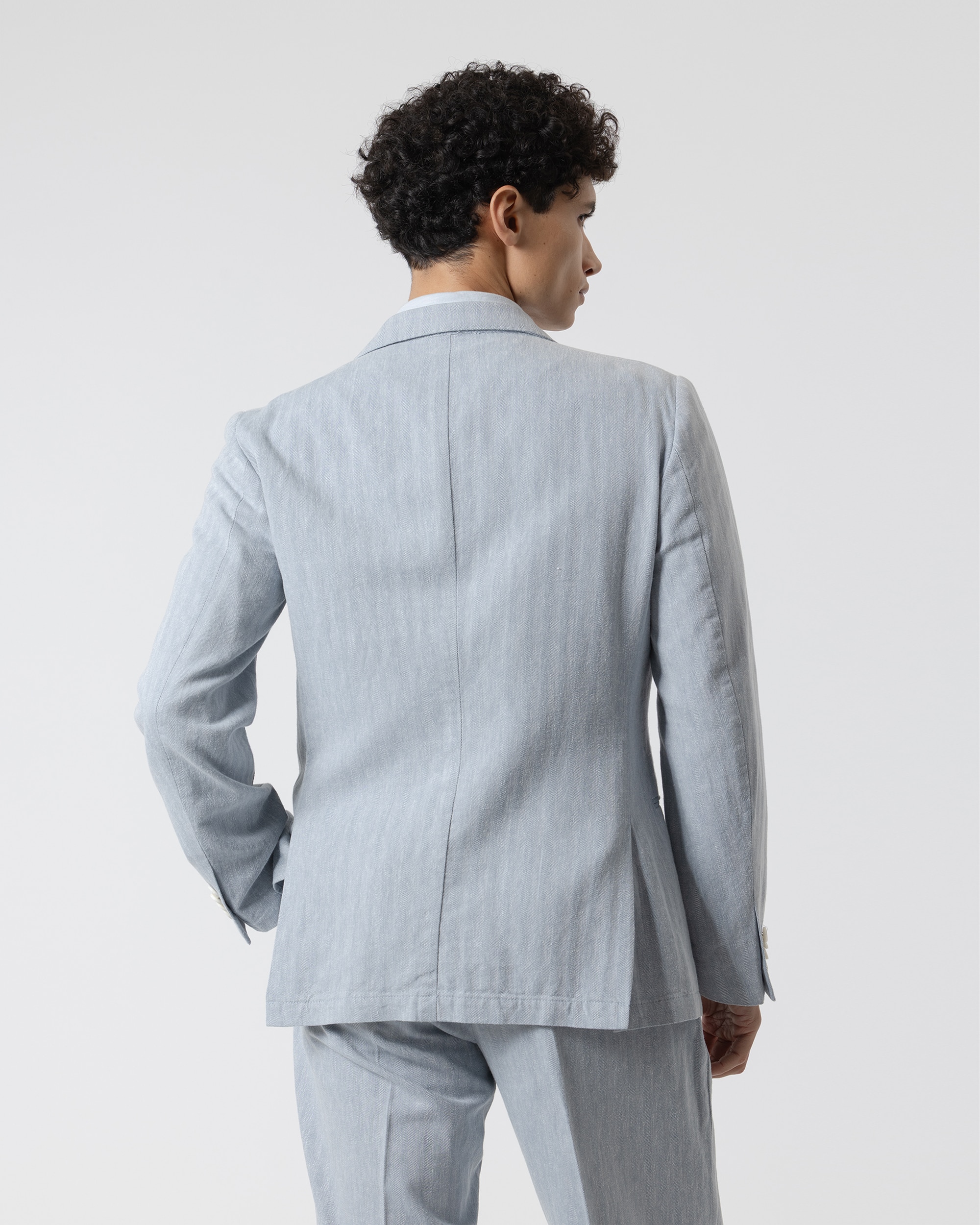Blazer Cruzado Espiga Slim Fit Azul Celeste Azul-celeste-4
