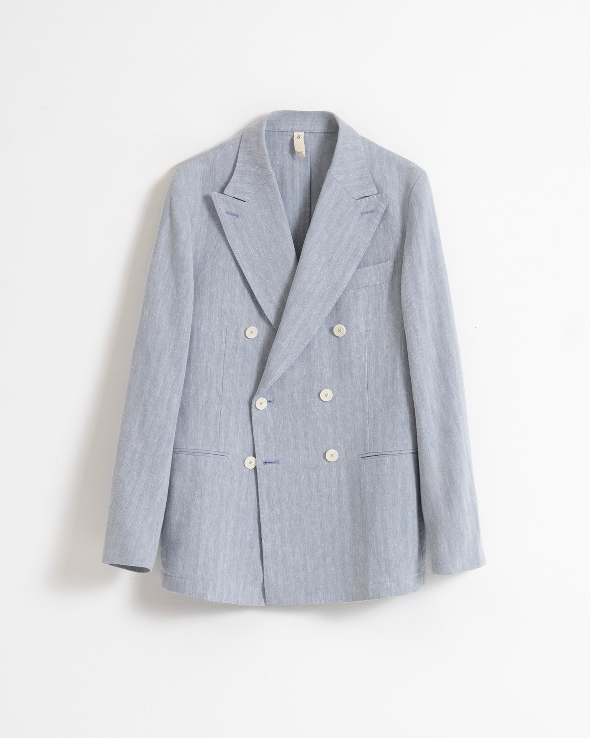 Blazer Cruzado Espiga Slim Fit Azul Celeste Azul-celeste-5