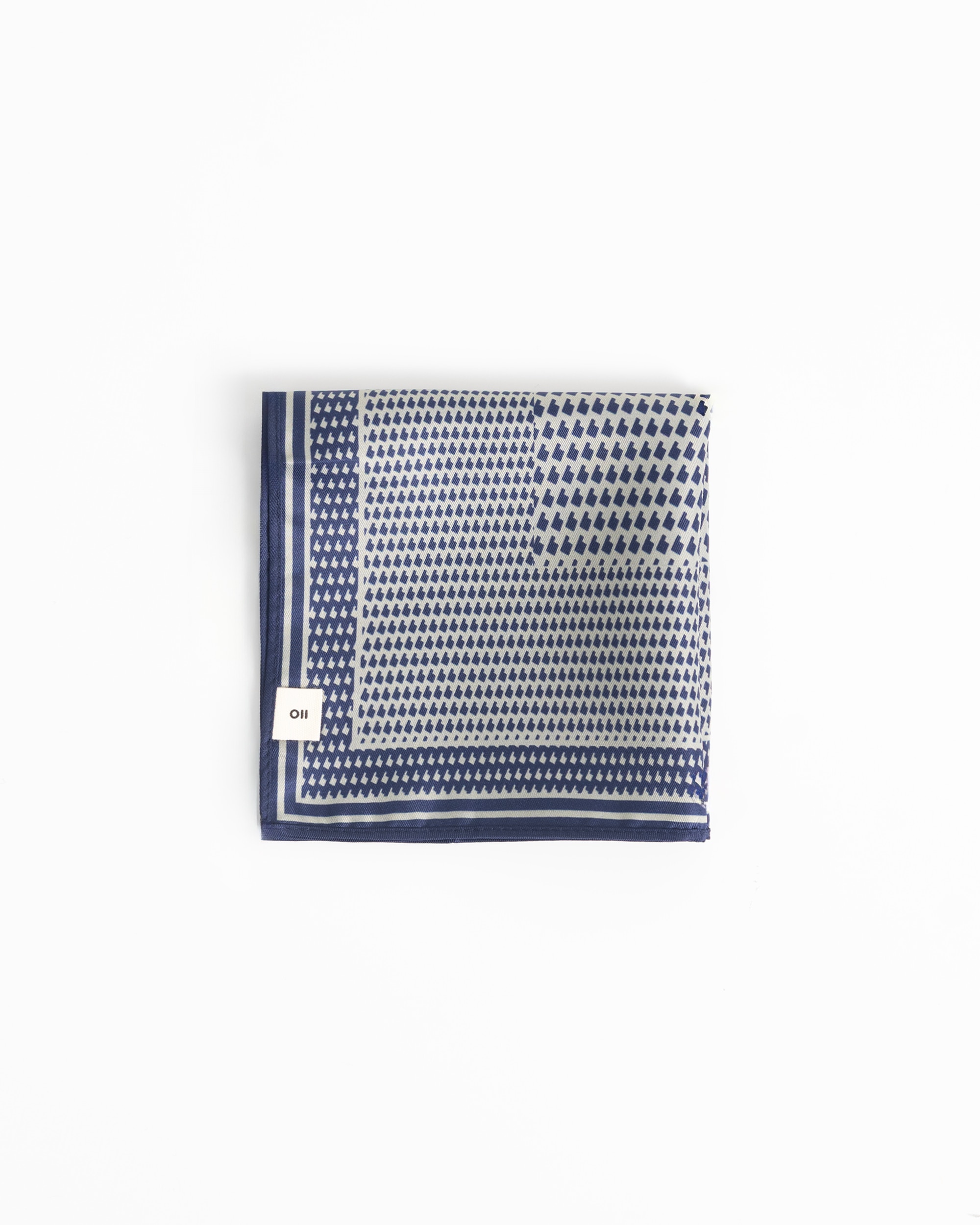 Lenço de Bolso Estampado em Azul-escuro Azul-escuro-3