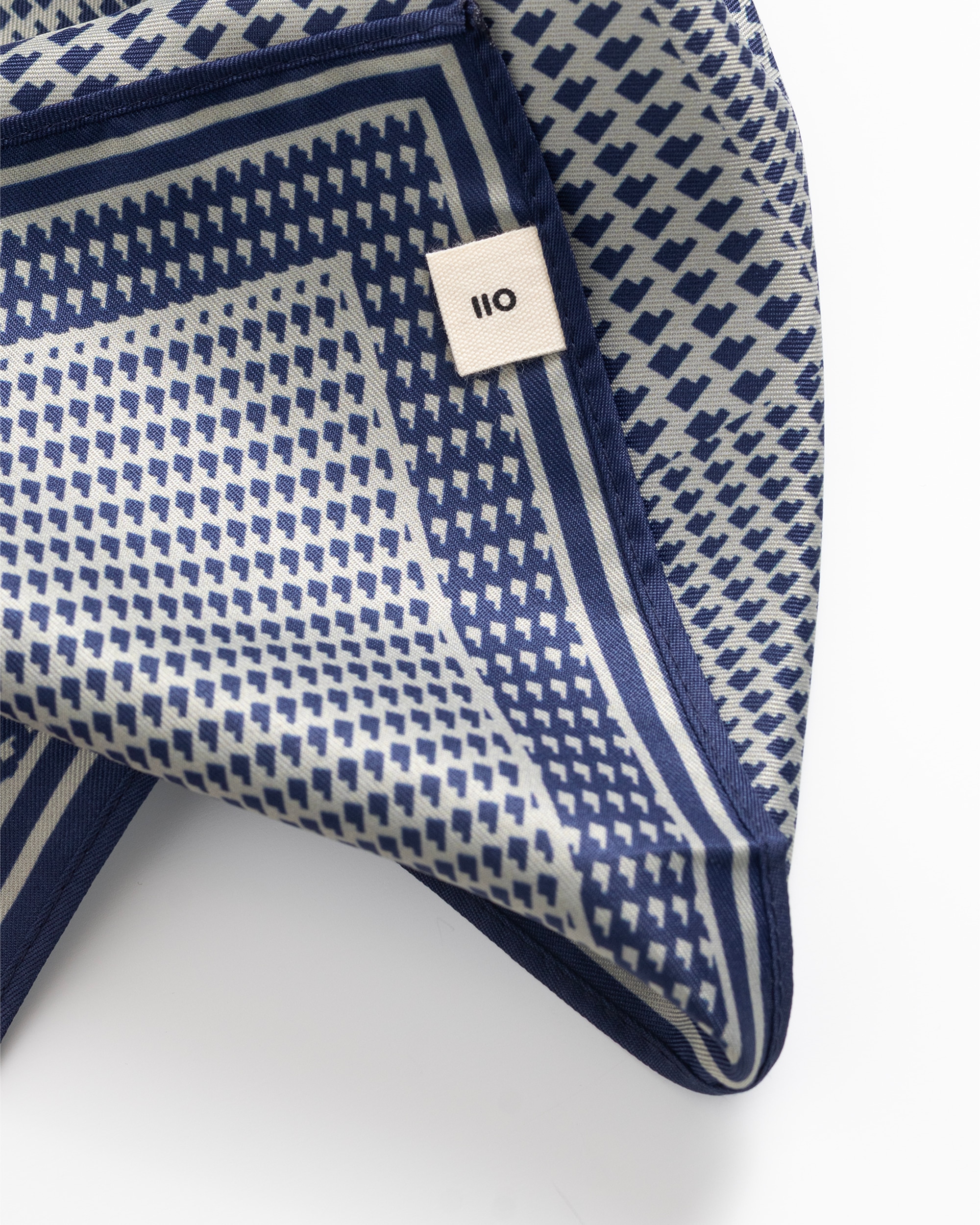 Lenço de Bolso Estampado em Azul-escuro Azul-escuro-4