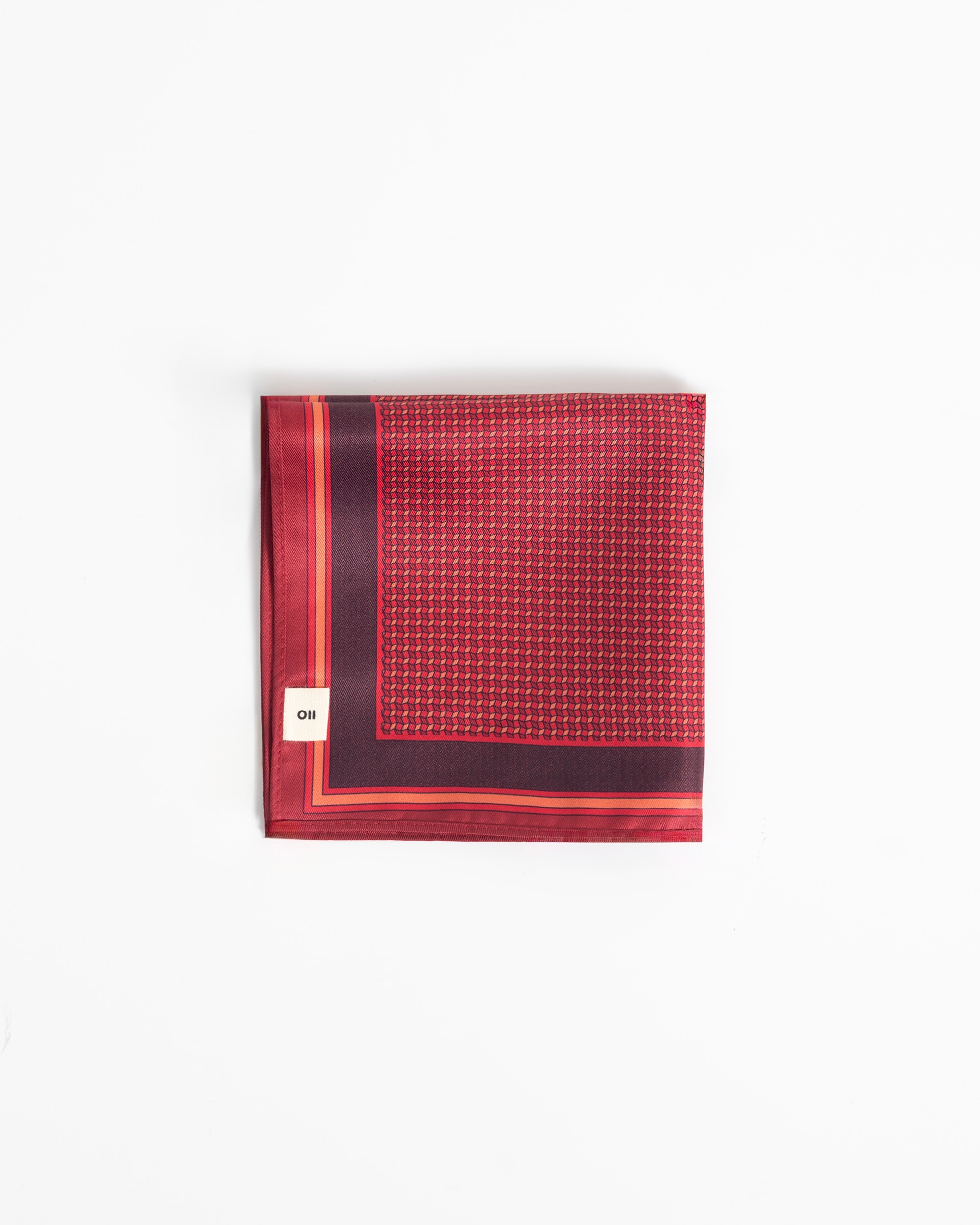 Lenço de Bolso Estampado em Vermelho Vermelho-3