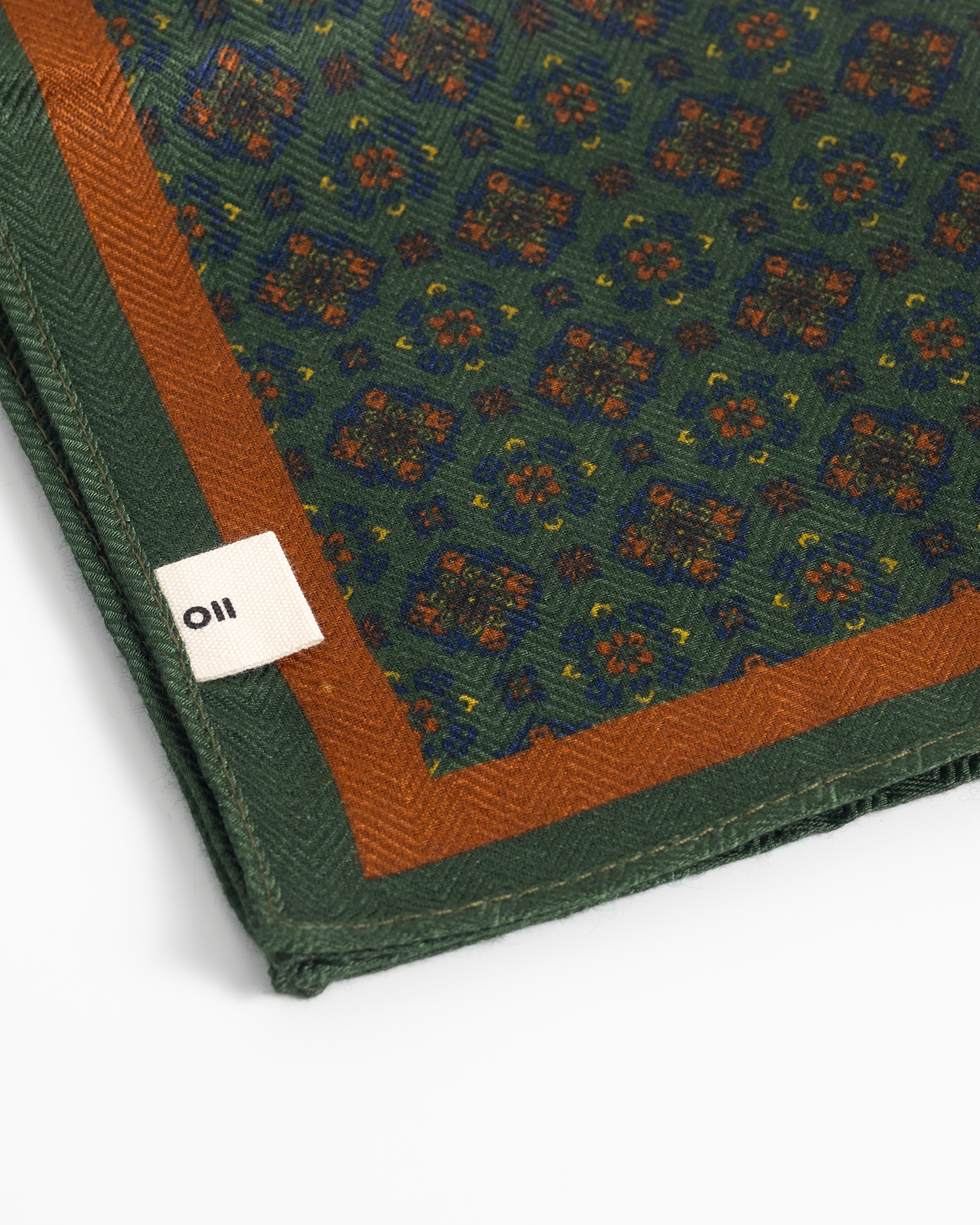 Lenço de Bolso Estampado em Verde-escuro Verde-escuro-2