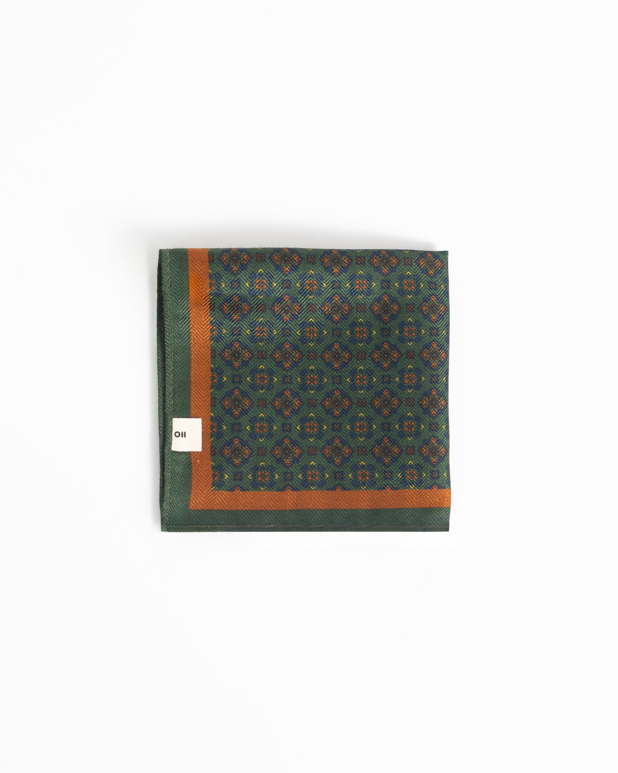 Lenço de Bolso Estampado em Verde-escuro Verde-escuro-3