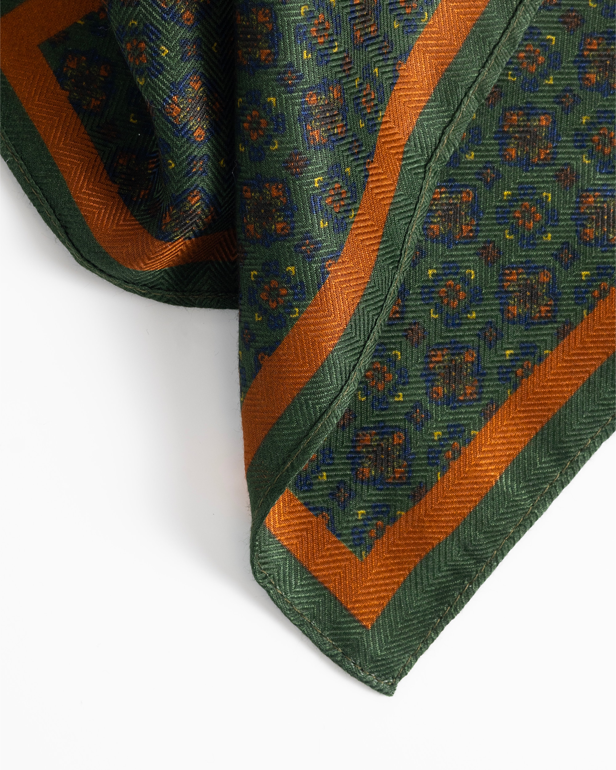 Lenço de Bolso Estampado em Verde-escuro Verde-escuro-4