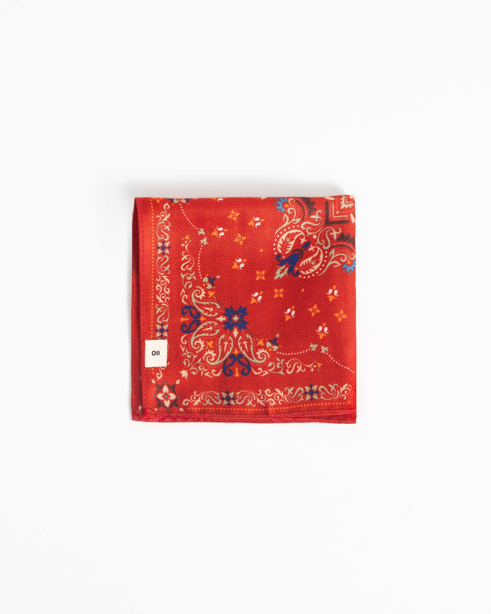 Lenço de Bolso Paisley em Vermelho Vermelho-3