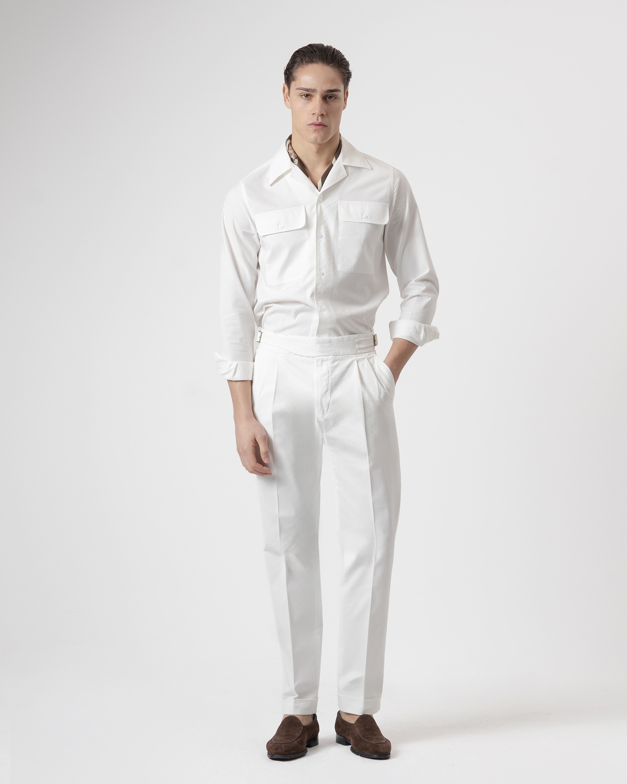 Imagem 0 de Calças Gurkha Algodão Slim Fit em Branco