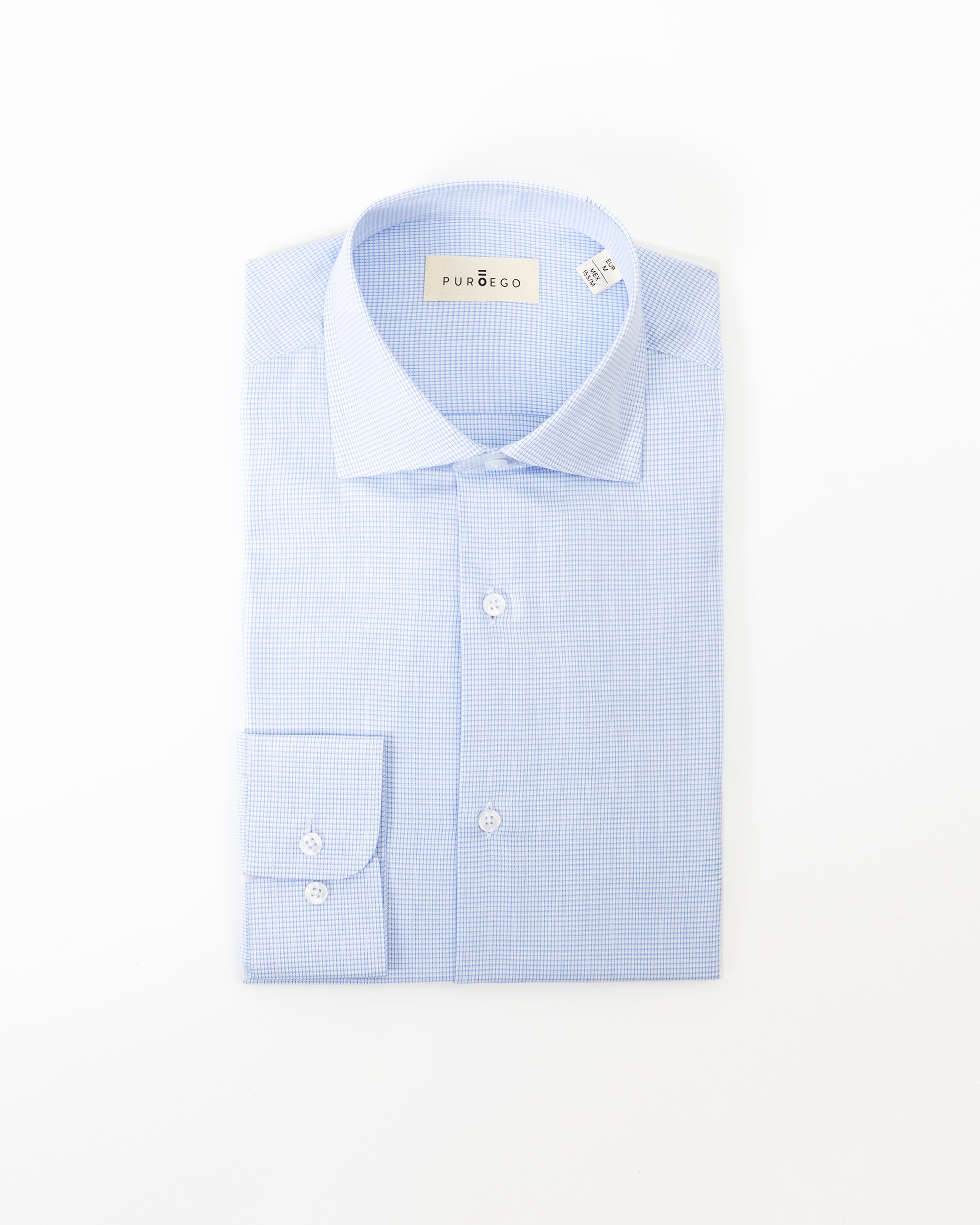 Camisa Formal Pied-de-poule Regular Fit em Azul Celeste Azul-celeste-5